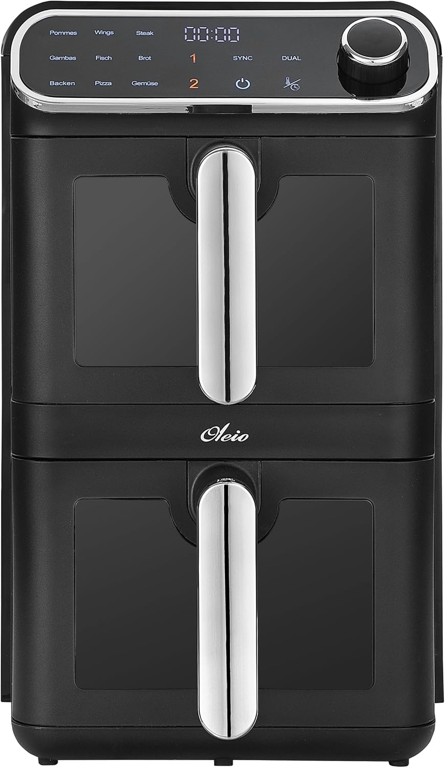 Maestro Airfryer Doppelkammer XXL Heißluftfritteuse 2 Kammern I 2460W - Heißluftfritteuse mit Glas Sichtfenster I 11L I Antihaftbeschichtung I spülmaschinenfest I platzsparend I energiesparend