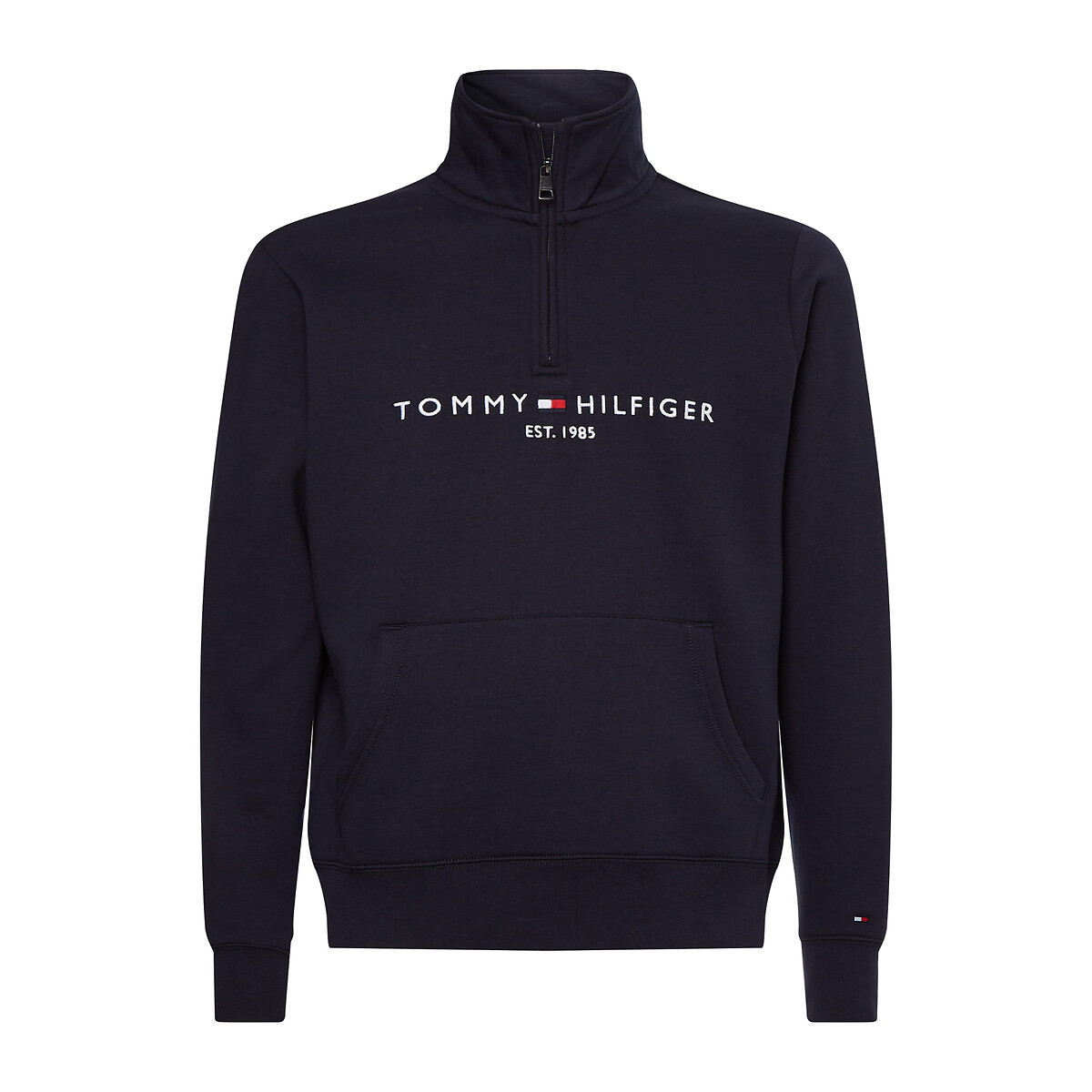 Suéter TOMMY HILFIGER com gola alta e zíper, logotipo Tommy.