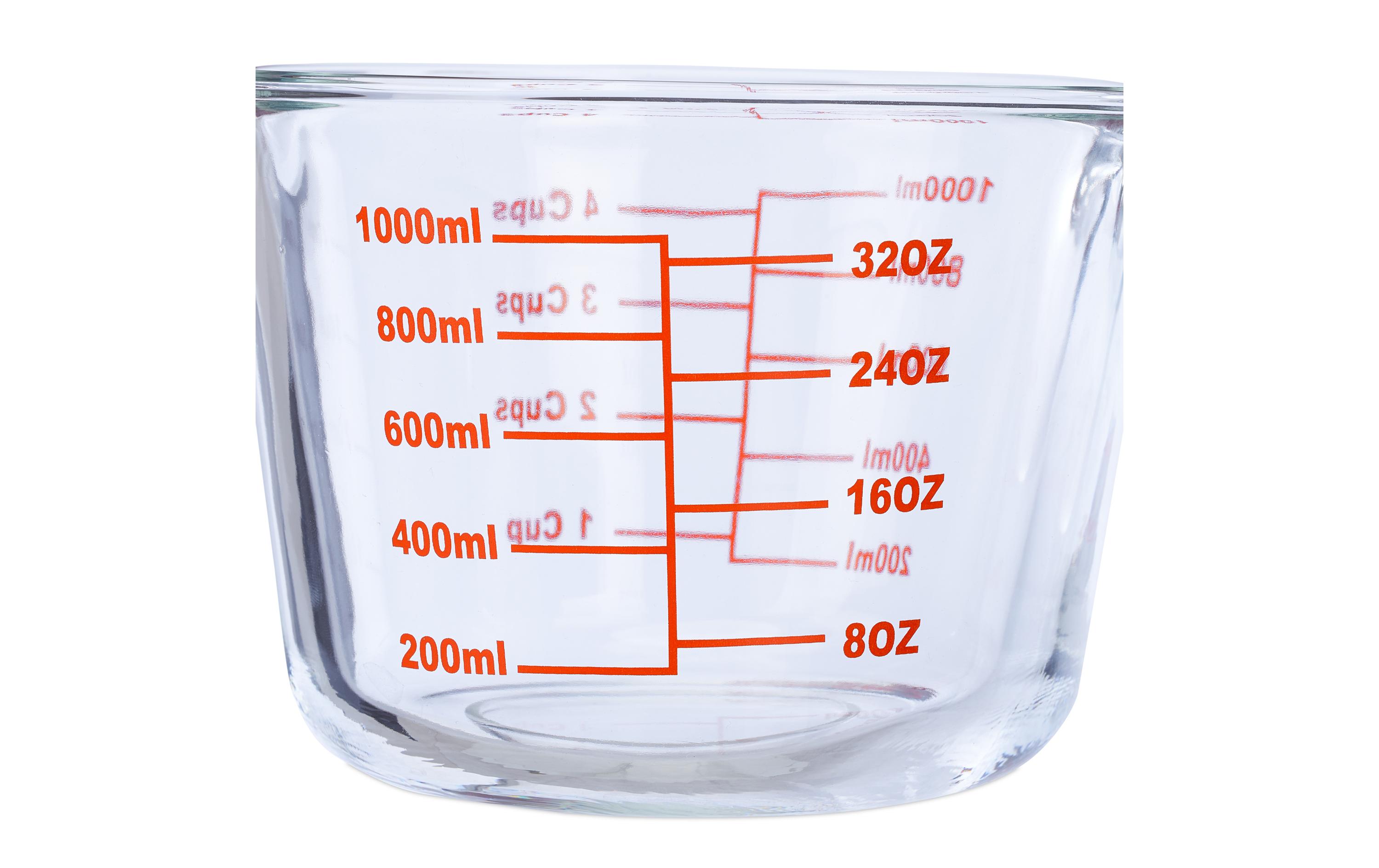 Messbecher 1 L, Rot/TransparentGlasmessbecher