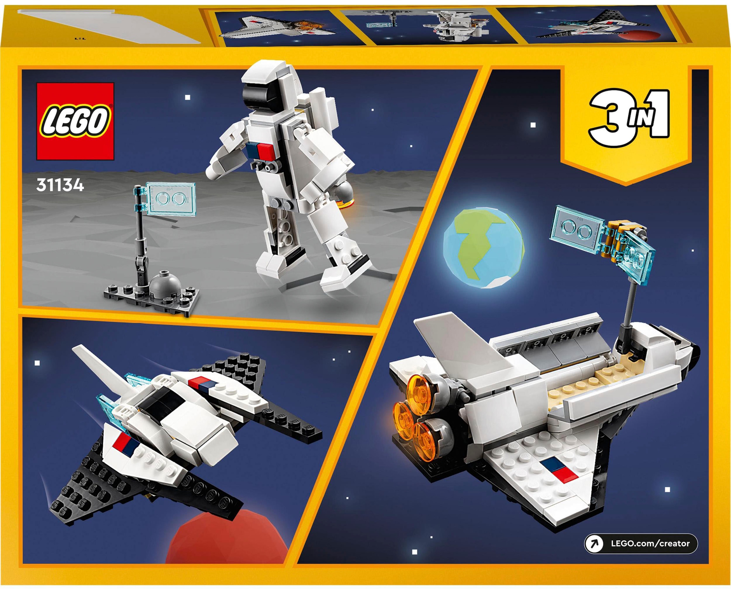LEGO® Konstruktionsspielsteine »Spaceshuttle (31134), LEGO® Creator 3in1«