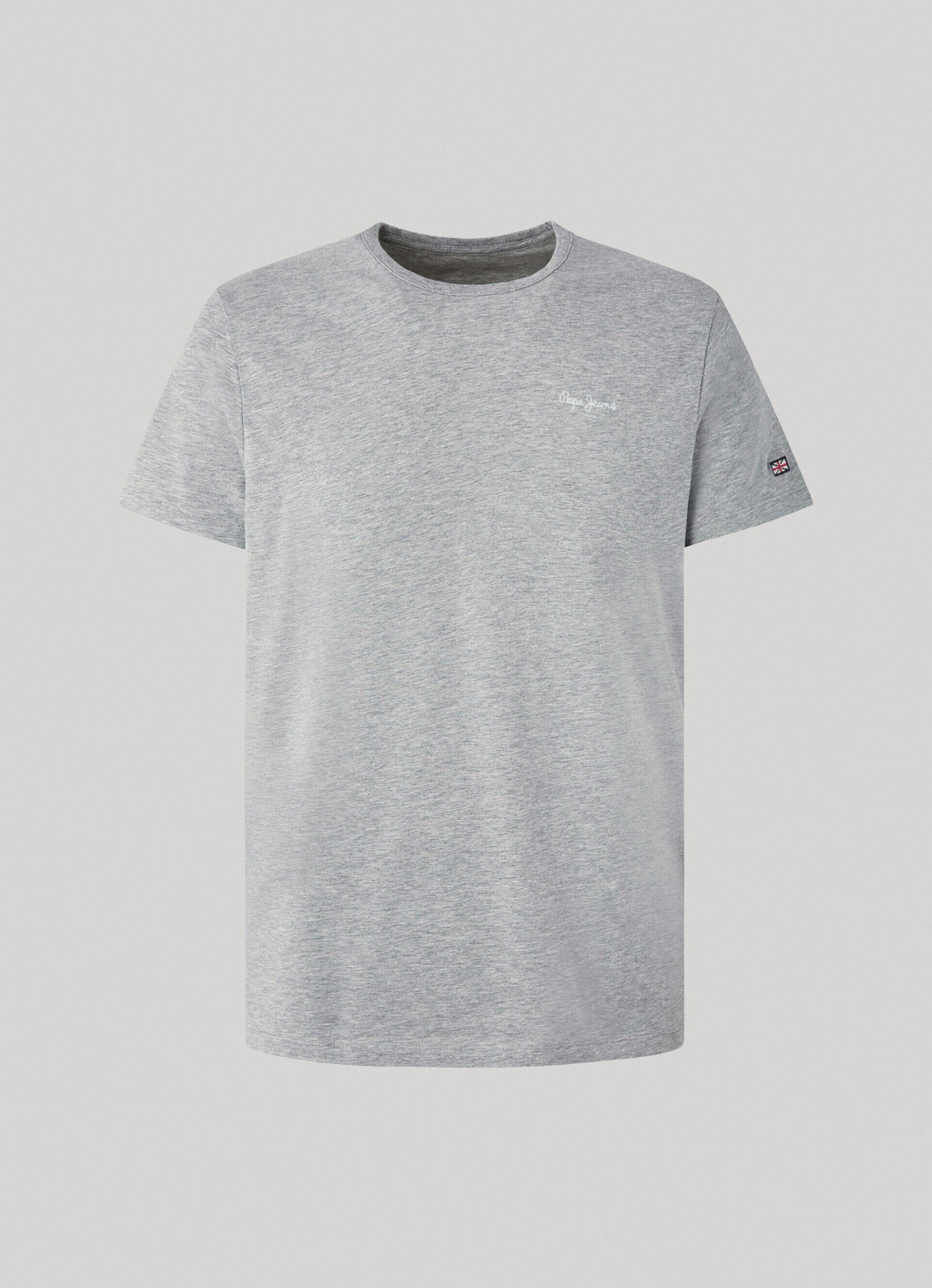 Camiseta de algodão com logotipo estampado - cinza mesclado