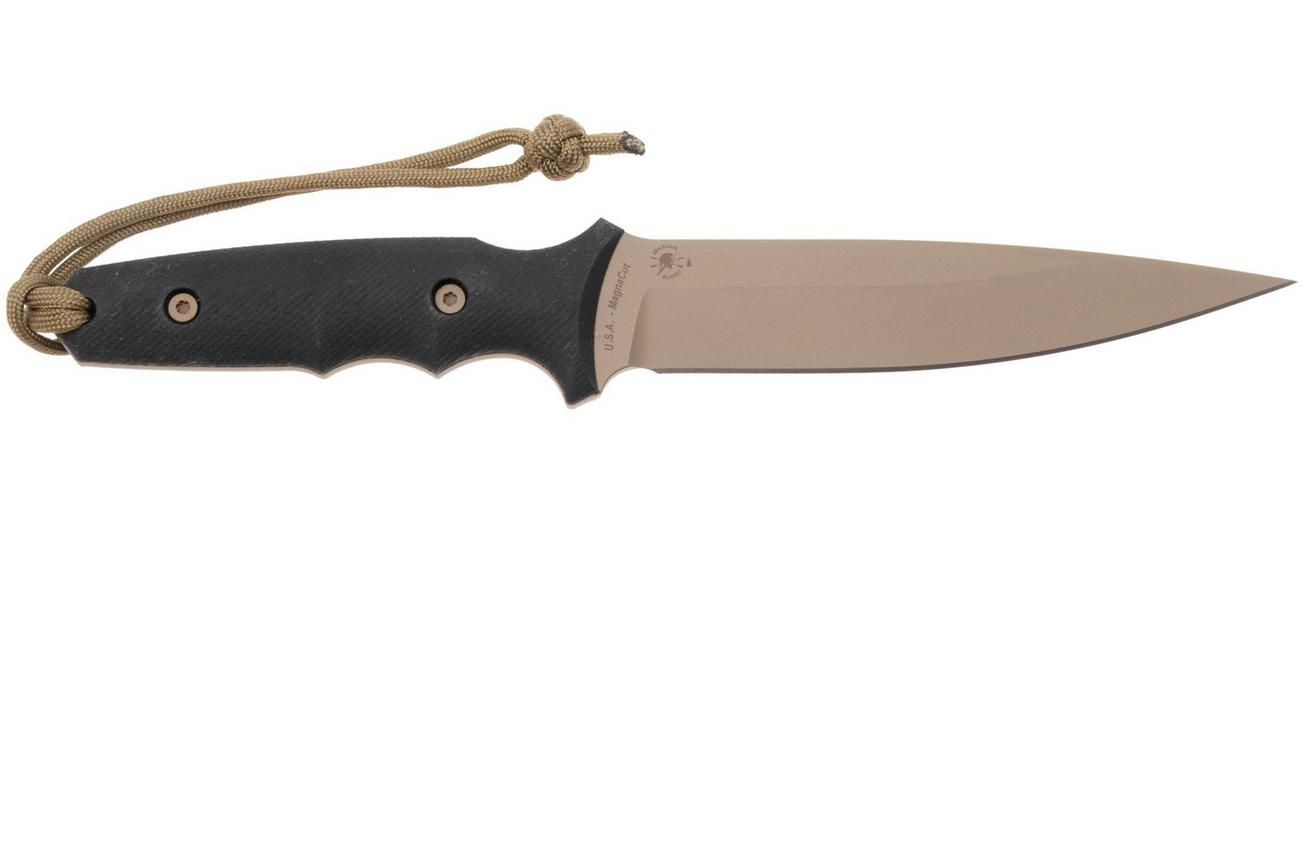 Spartan Blades Harsey Clandestina SB57DEBKKYTN Flat Dark Earth, Black Micarta, survivalmes, kydex schede
