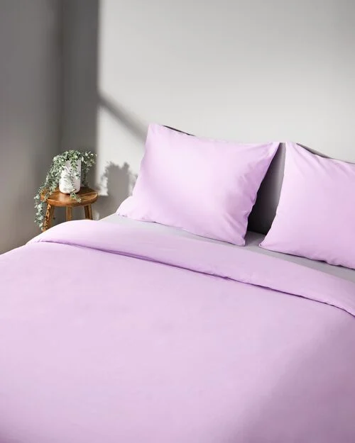 housse de couette coton doux 240x200/220 lilas