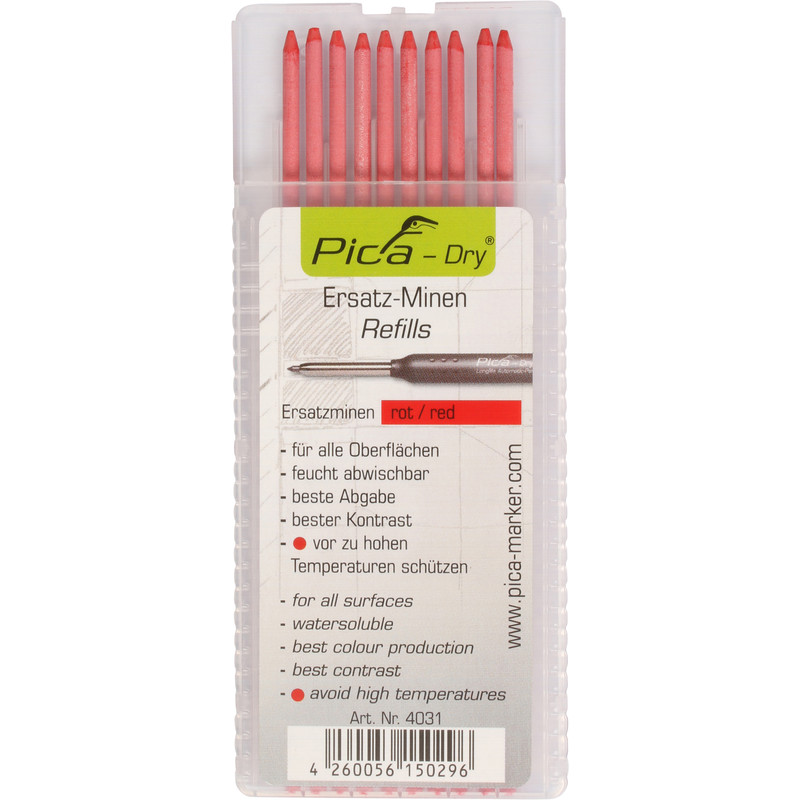 Pica diepgatmarkeerpotlood navulling Rood