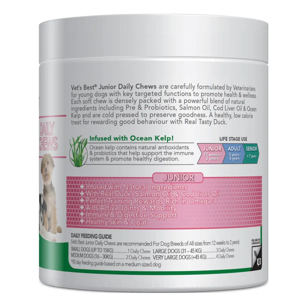 Vets Best Daily Chews, Junior - 180 stk.