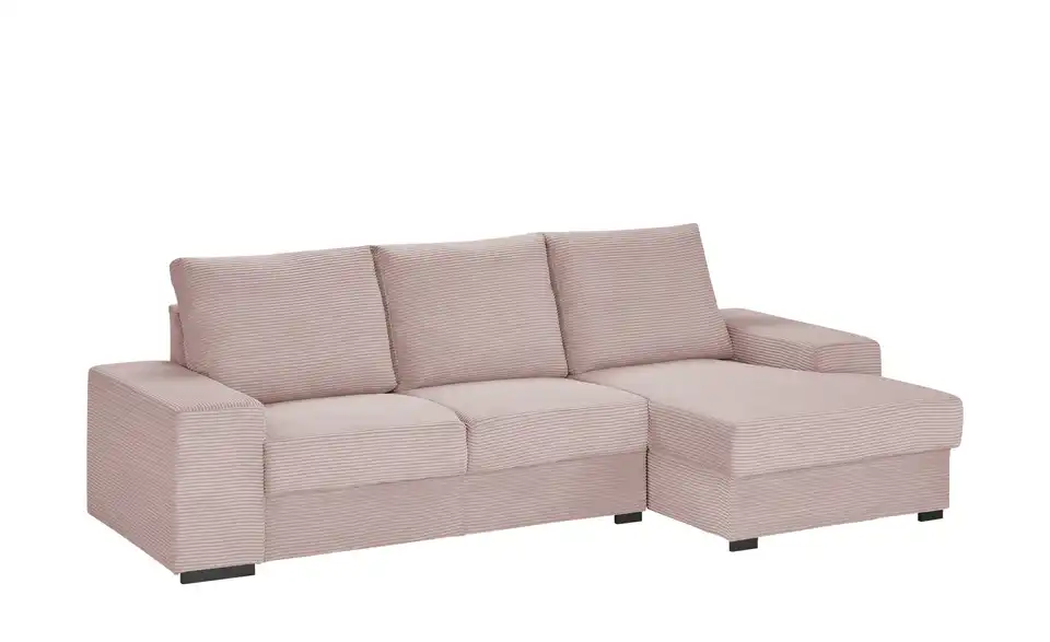 Ecksofa Rome Rosé rechts Cordstoff