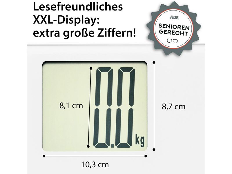 ADE Personenwaage Katharina Weiss Digitale Körperwaage mit XXL Display