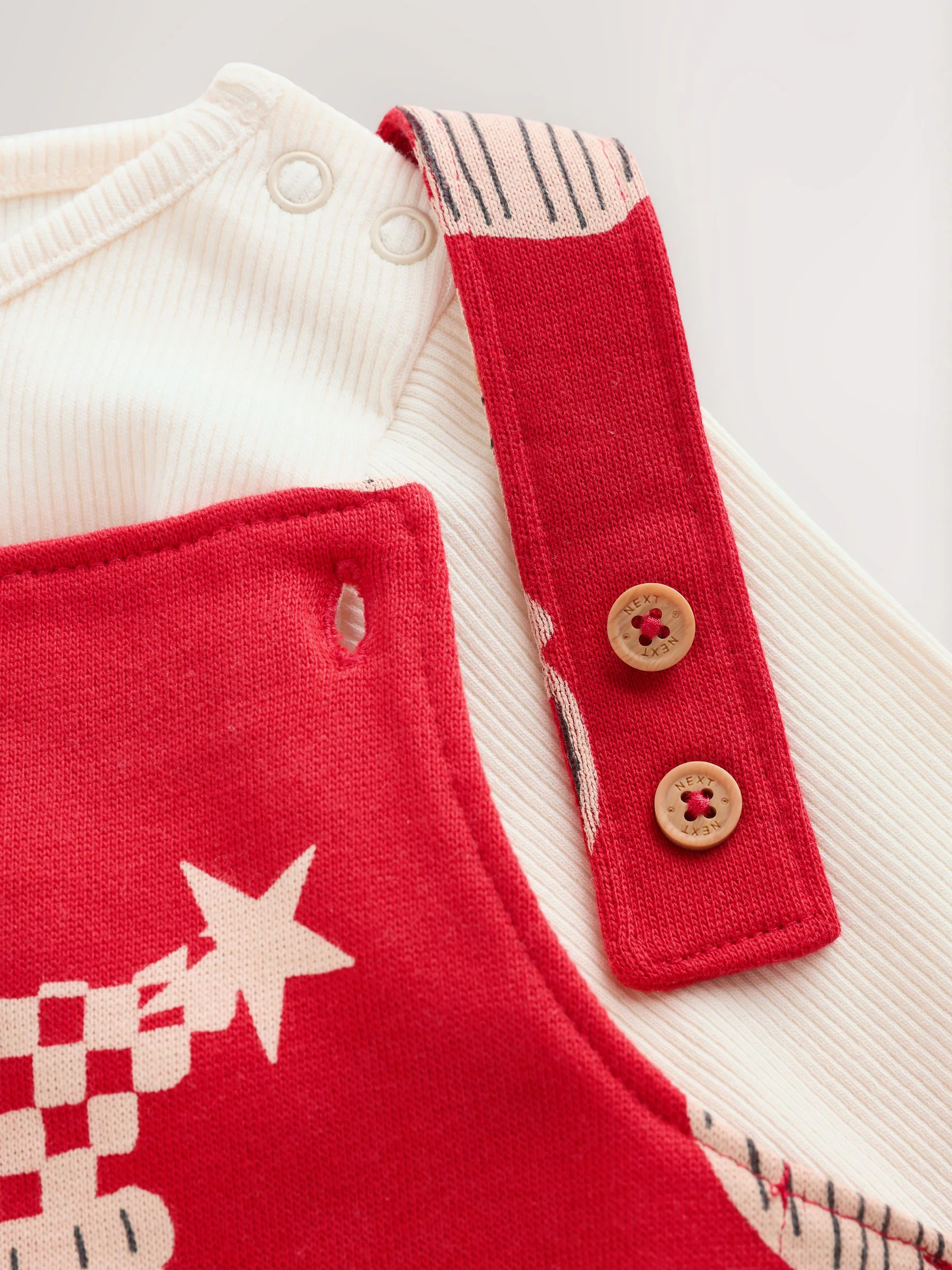 Rode kerstman - All-over Print Kerstmis Baby bretelbroekenset (0mnd-3jr)