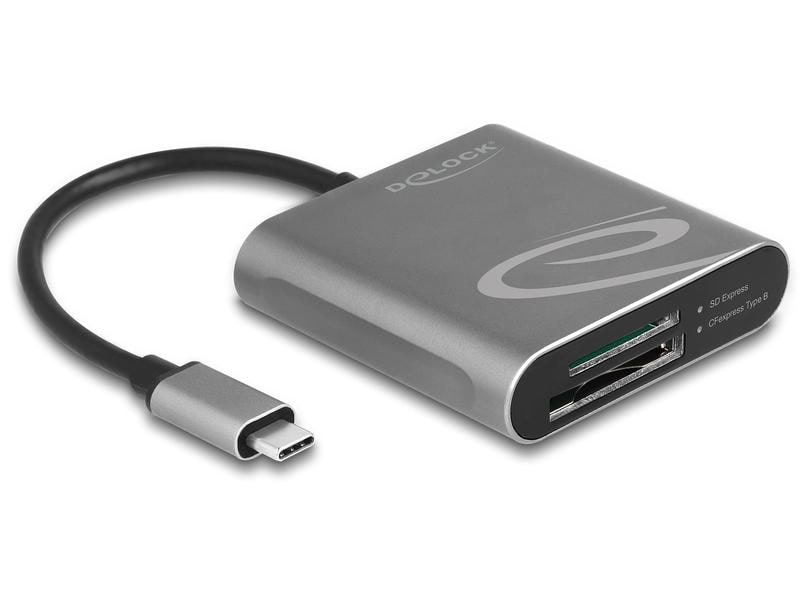 Delock Card Reader Extern 91000 USB Typ-C für SD Express/CF Delock USB Type-C Card Reader für SD Express und CFexpress Speicherkarten
