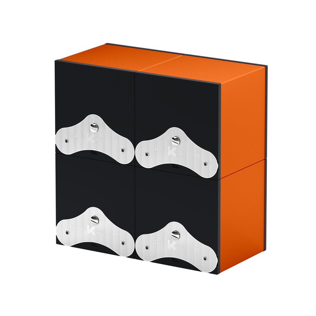 SwissKubik Masterbox Aluminium Orange - 4 Uhren