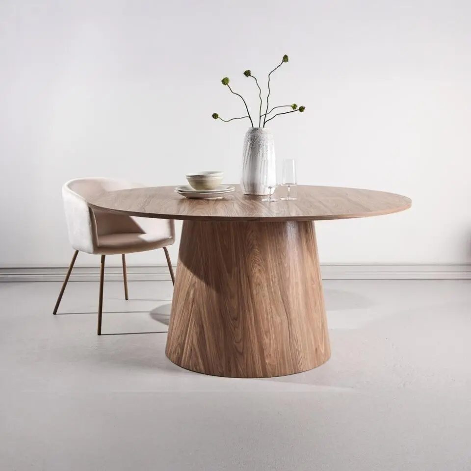 Eettafel Rond - Naturel MDF - 150x150x75cm - Lanzo