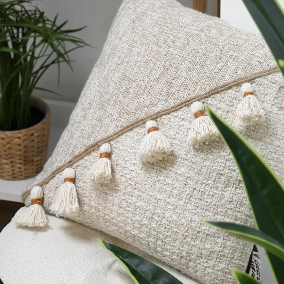 Coussin carré coton (45 x 45 cm) Ziana Beige