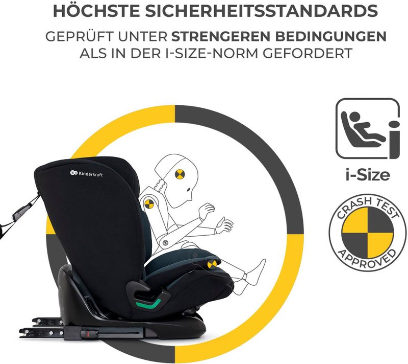 Kinderkraft ONETO3 I-SIZE Autostoeltje 76-150 cm - met Isofix - Zwart
