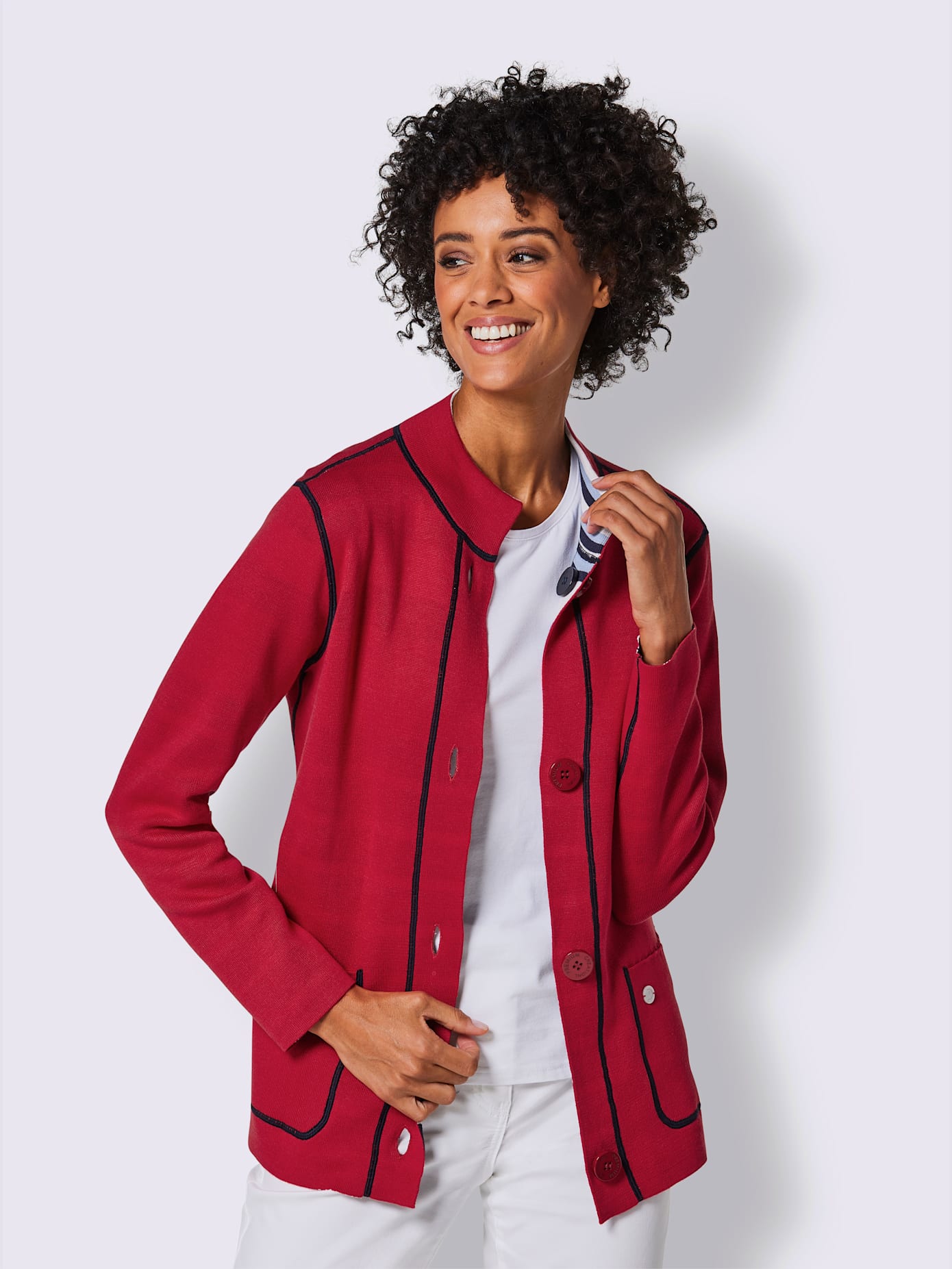 Veste en tricot, modal et coton mélange de modal doux