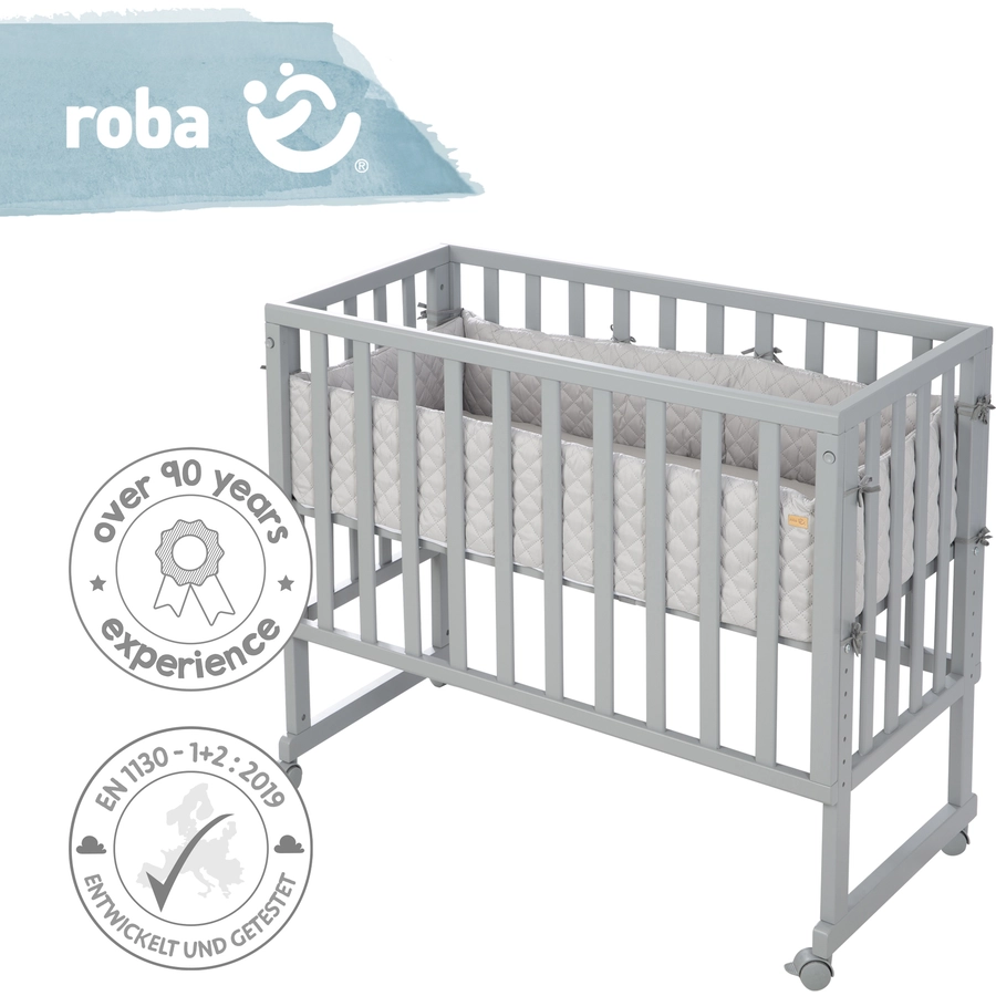 roba Stuben- & Beistellbett 3in1 mit Barriere Style grau
