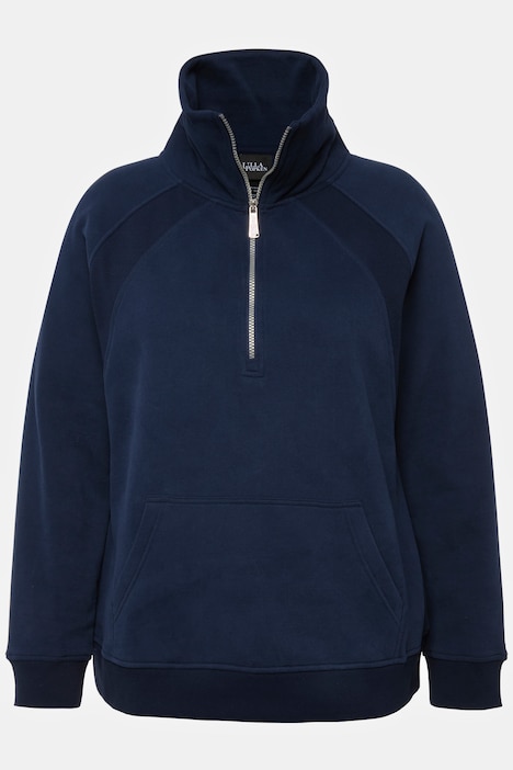 Sweatshirt, Stehkragen, Zipper, Langarm