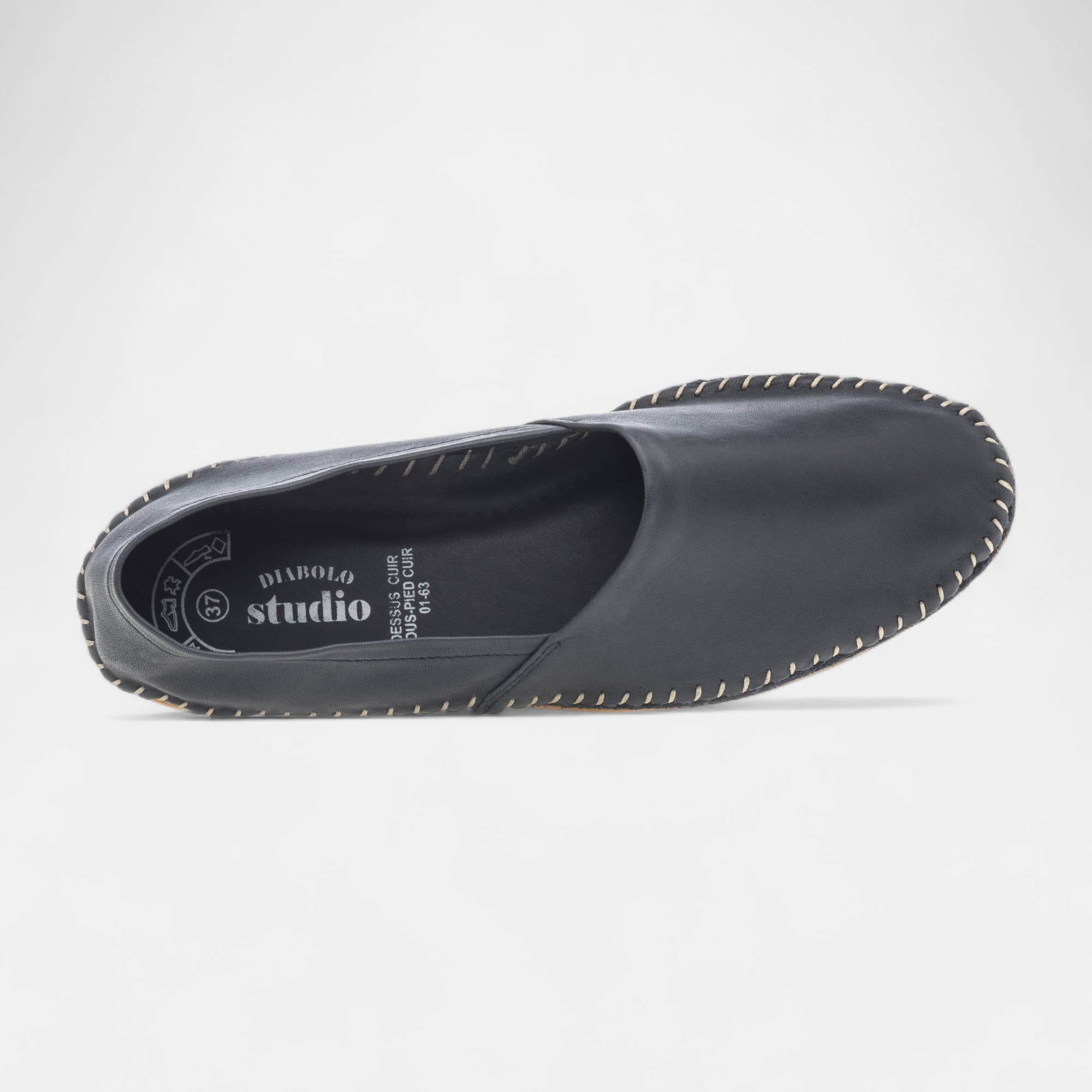 Mocassins Femme en cuir bleu marine
