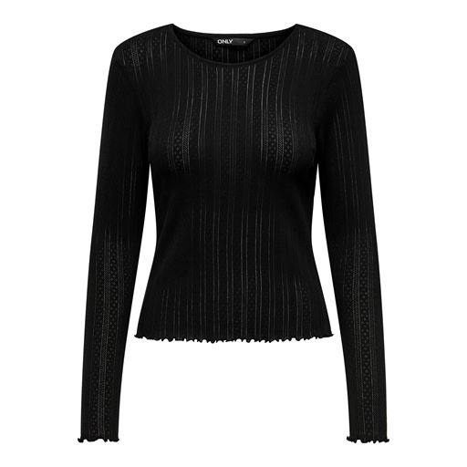 ONLY Carlotta Langærmet Bluse, Sort, XS