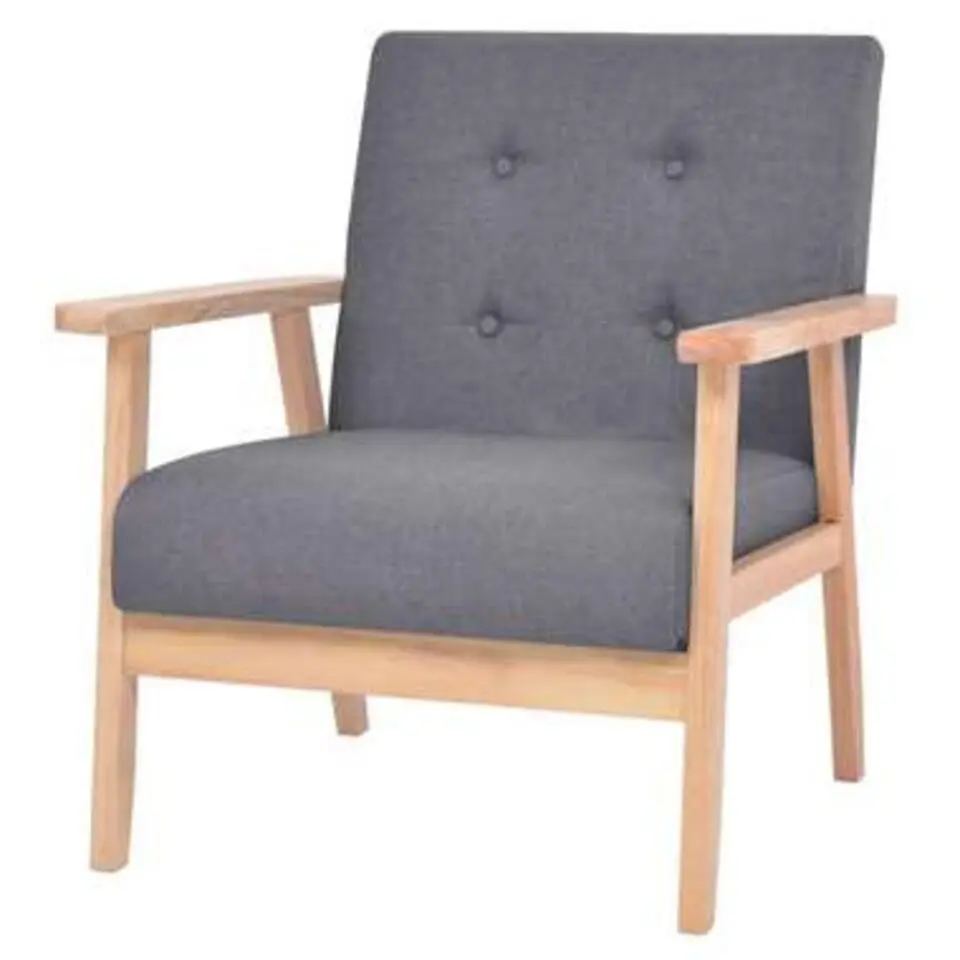 VIDAXL Fauteuil stof donkergrijs