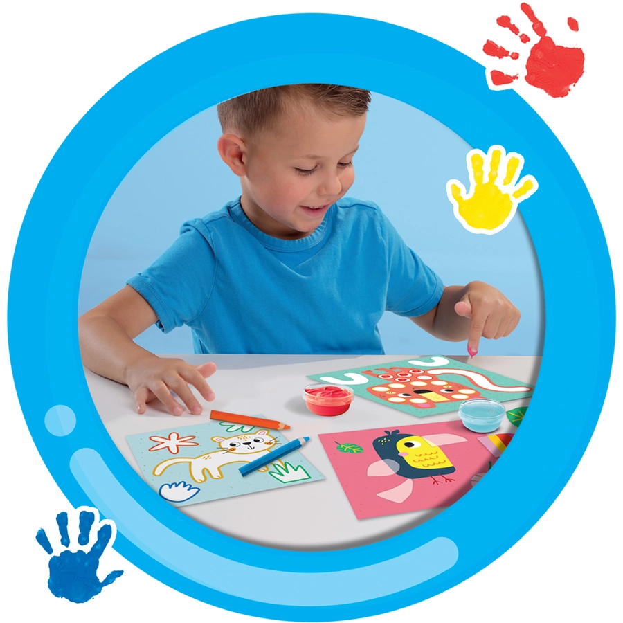 SES Creative® My first 3-in-1 Fingerfarben, Ausmalen und Formen kleben