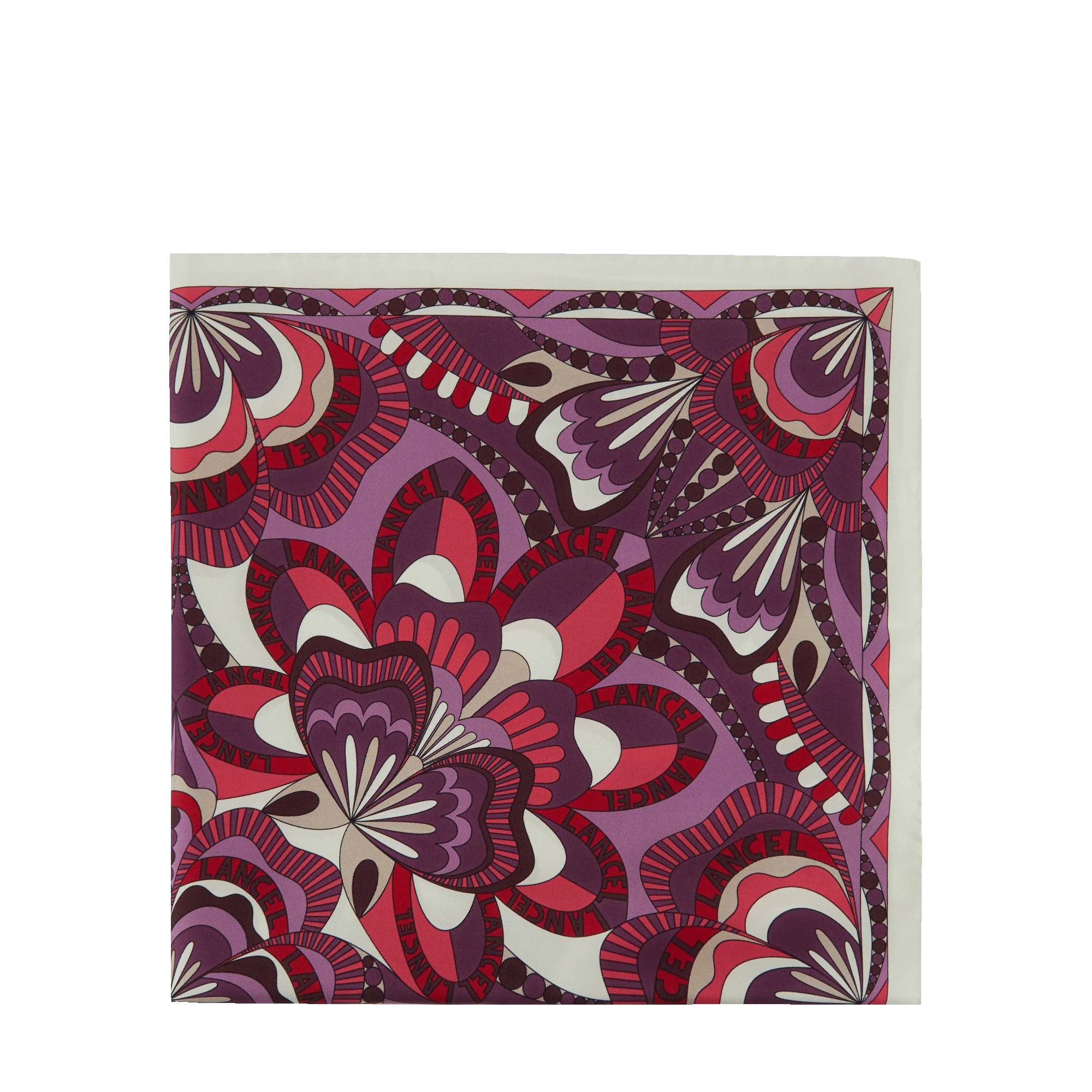 Carré Motif Floral-Multico rose