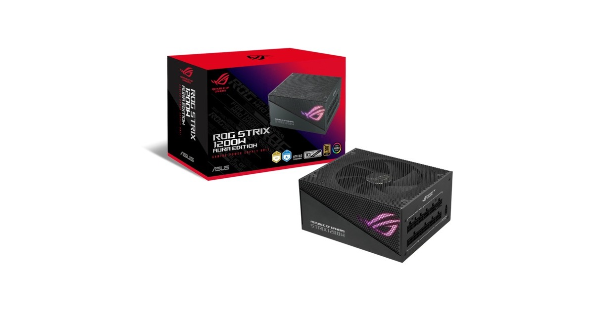 ASUSROG STRIX Gold Aura Edition modulaire 1200 watt voeding   (Zwart, 1x 12VHPWR, 4x PCIe)