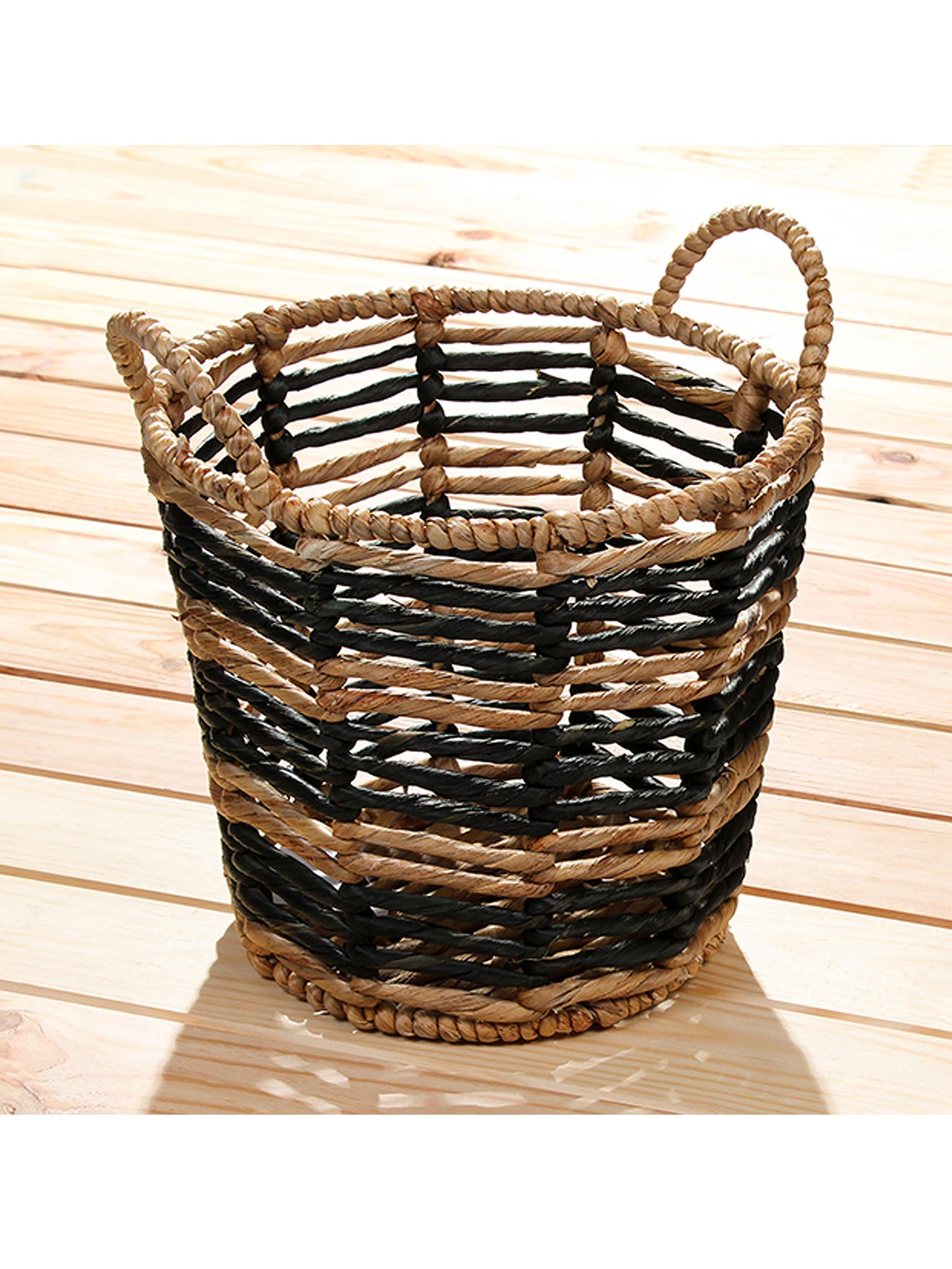 Panier jacinthe d'eau naturel et noir