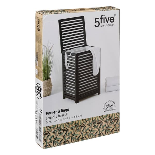 Svart vaskkurv i Tre - 65 liter