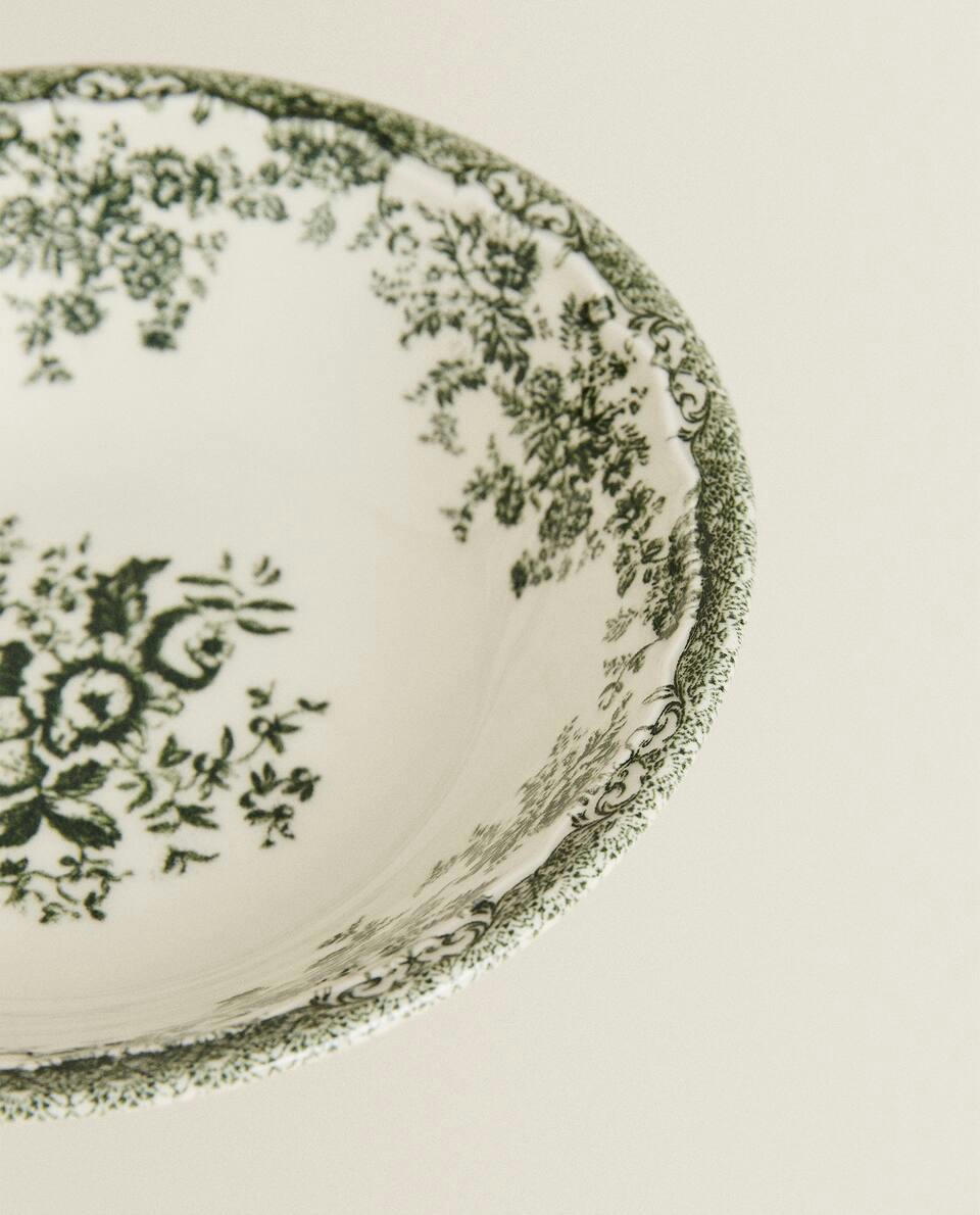 TIGELA DE BARRO COM DETALHES FLORAL