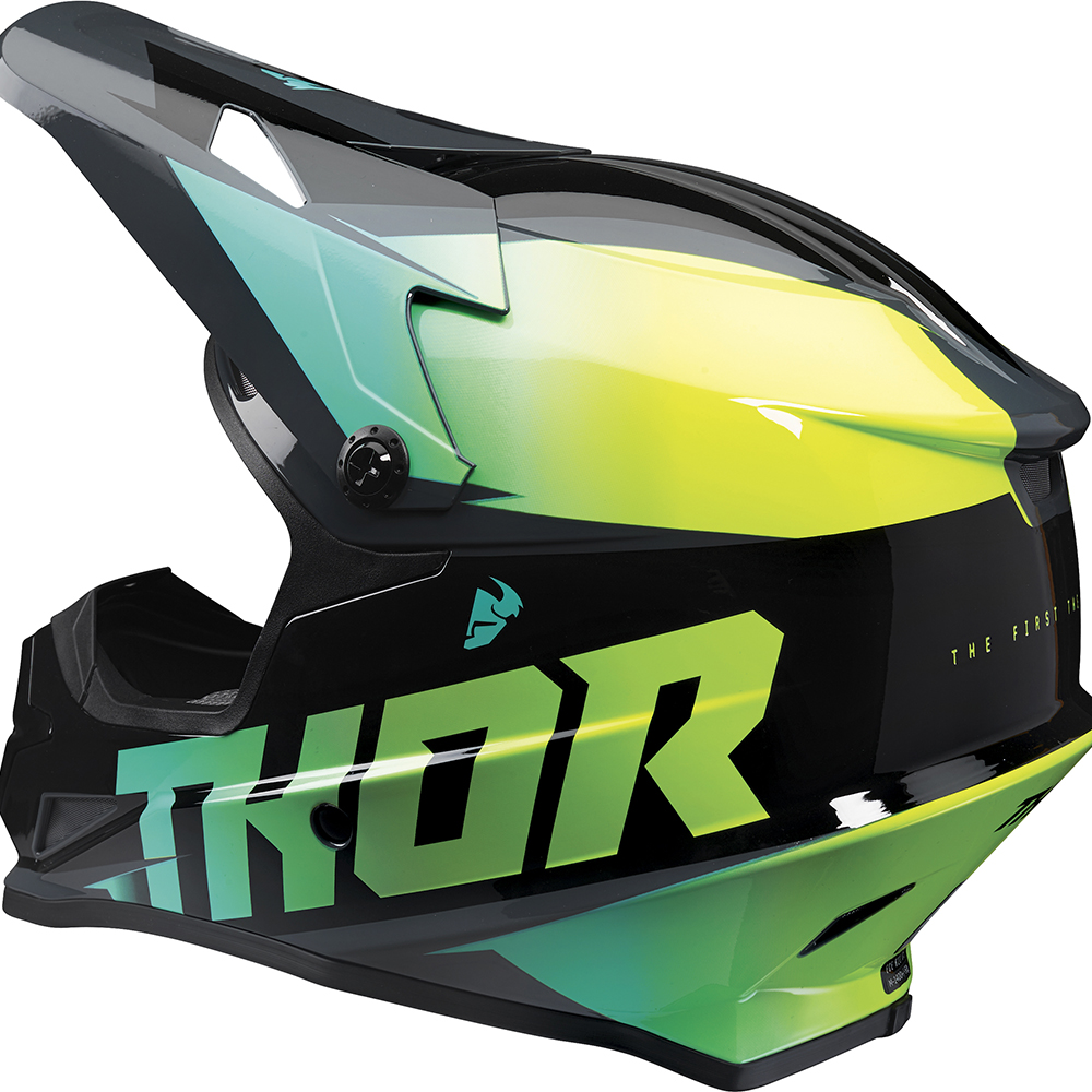 Thor Motocross - Casque Sector Fader Gris / Jaune / Bleu