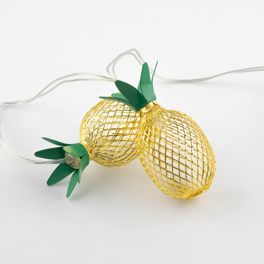Cordon de lampe - lanterne ananas led - 10 lumières - énergie solaire