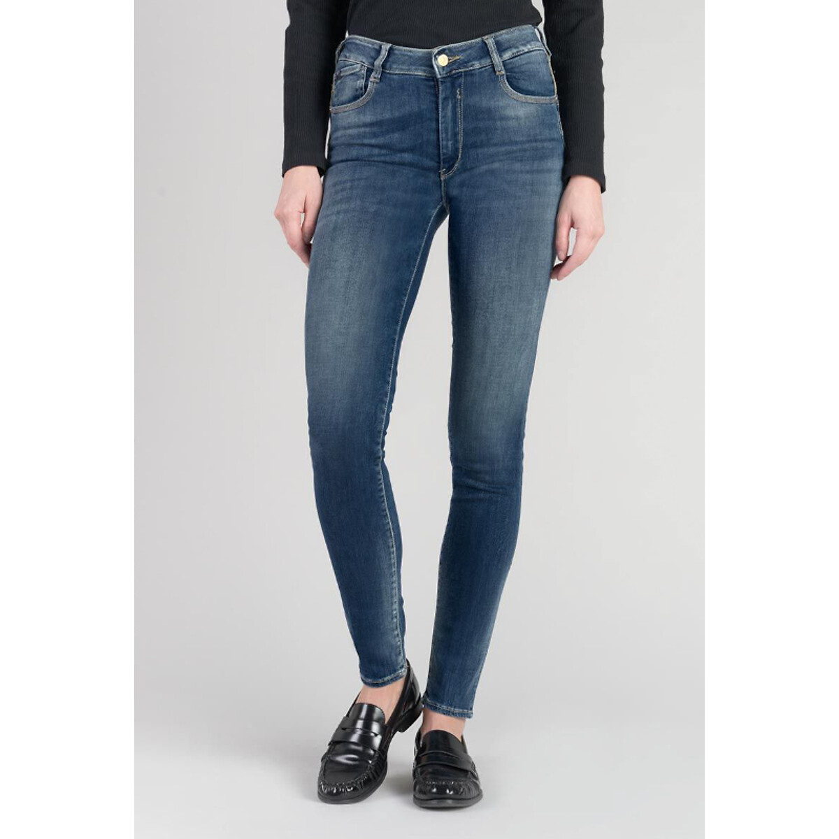LE TEMPS DES CERISES<br>Calça jeans slim com cintura alta