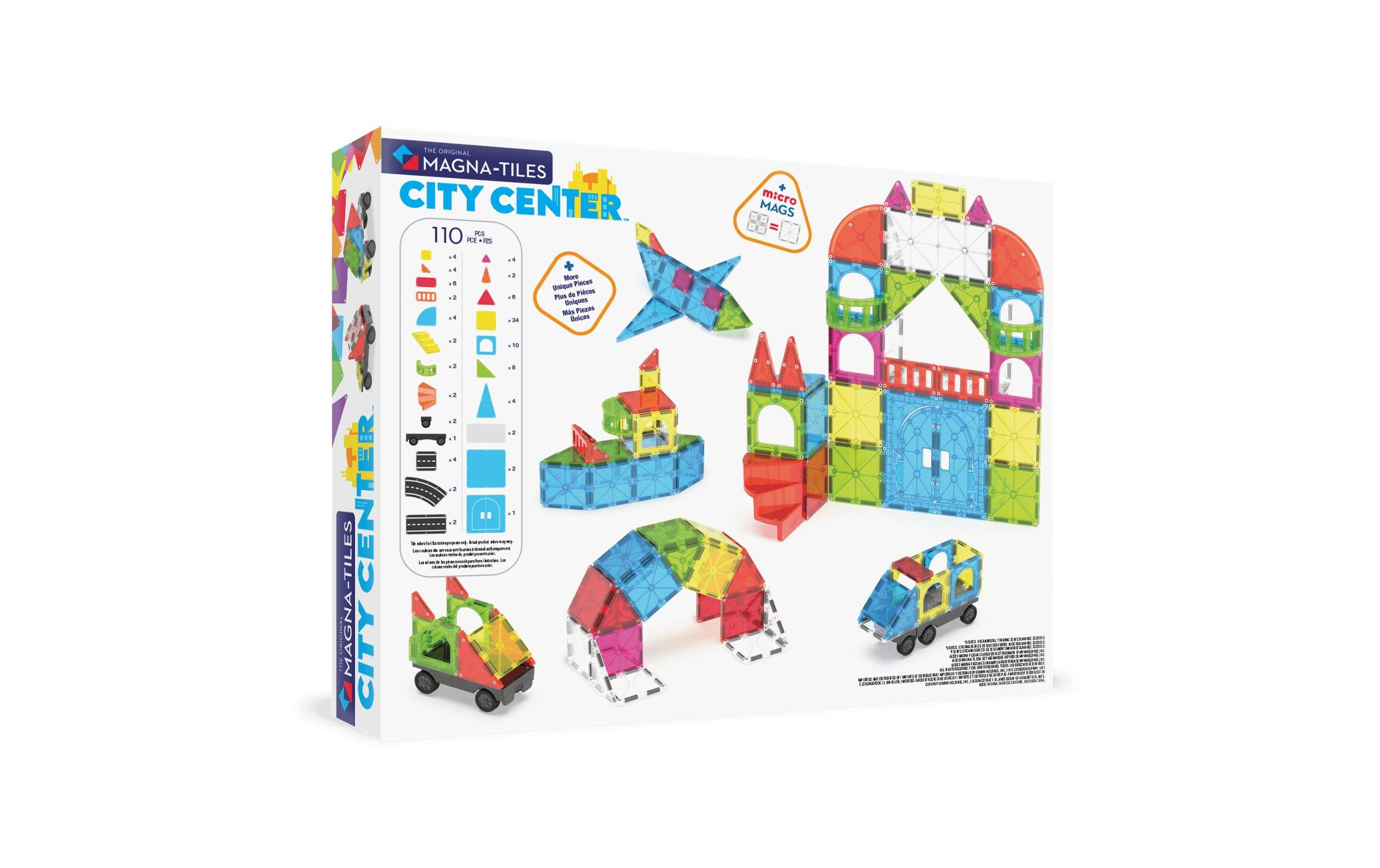 City Center 110 Teile<br>City Center Bau- und Fahrzeugset mit 110 magnetischen Teilen