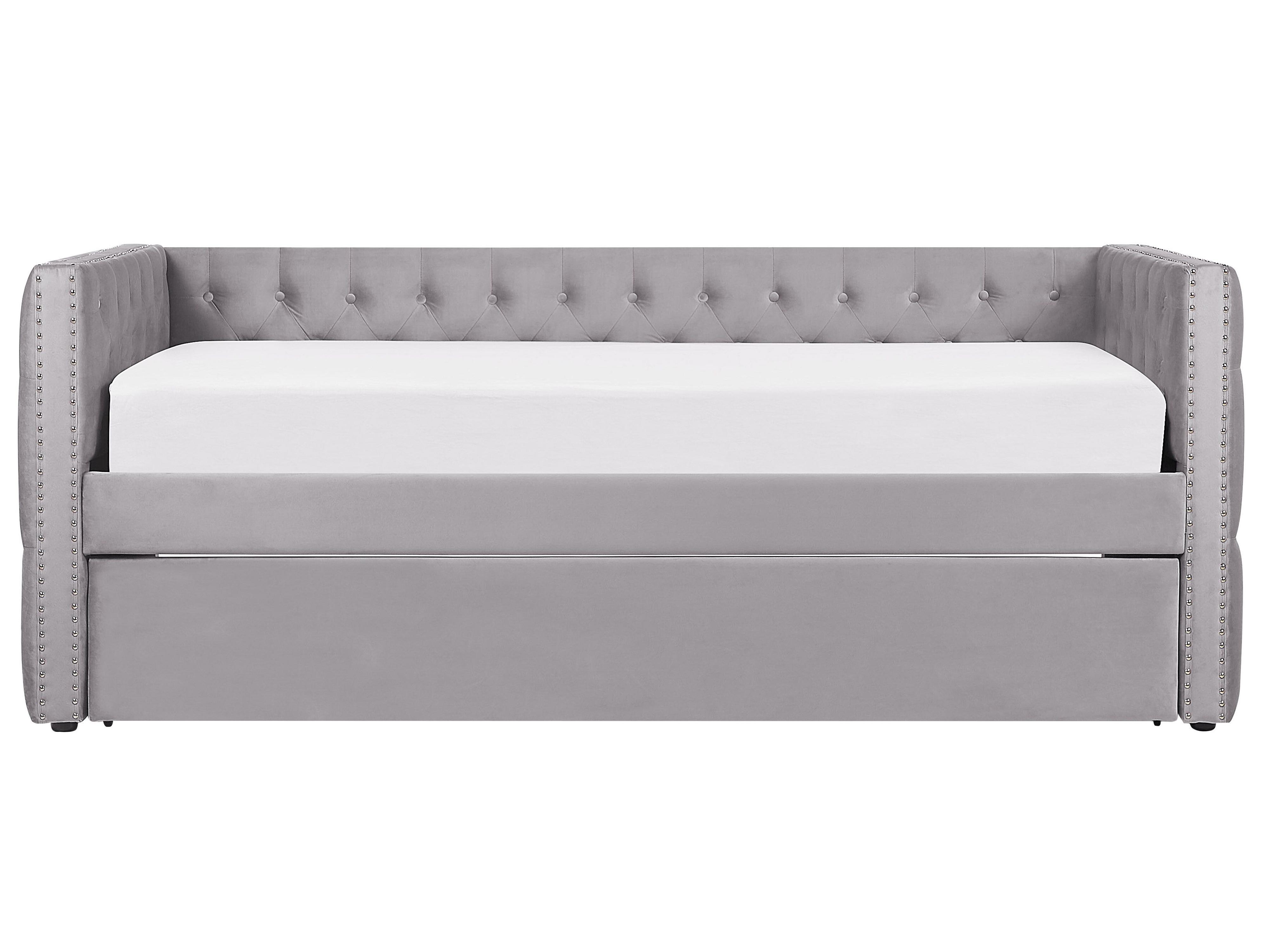 Onderschuifbed Fluweel GASSIN 90 x 200 cm Grijs