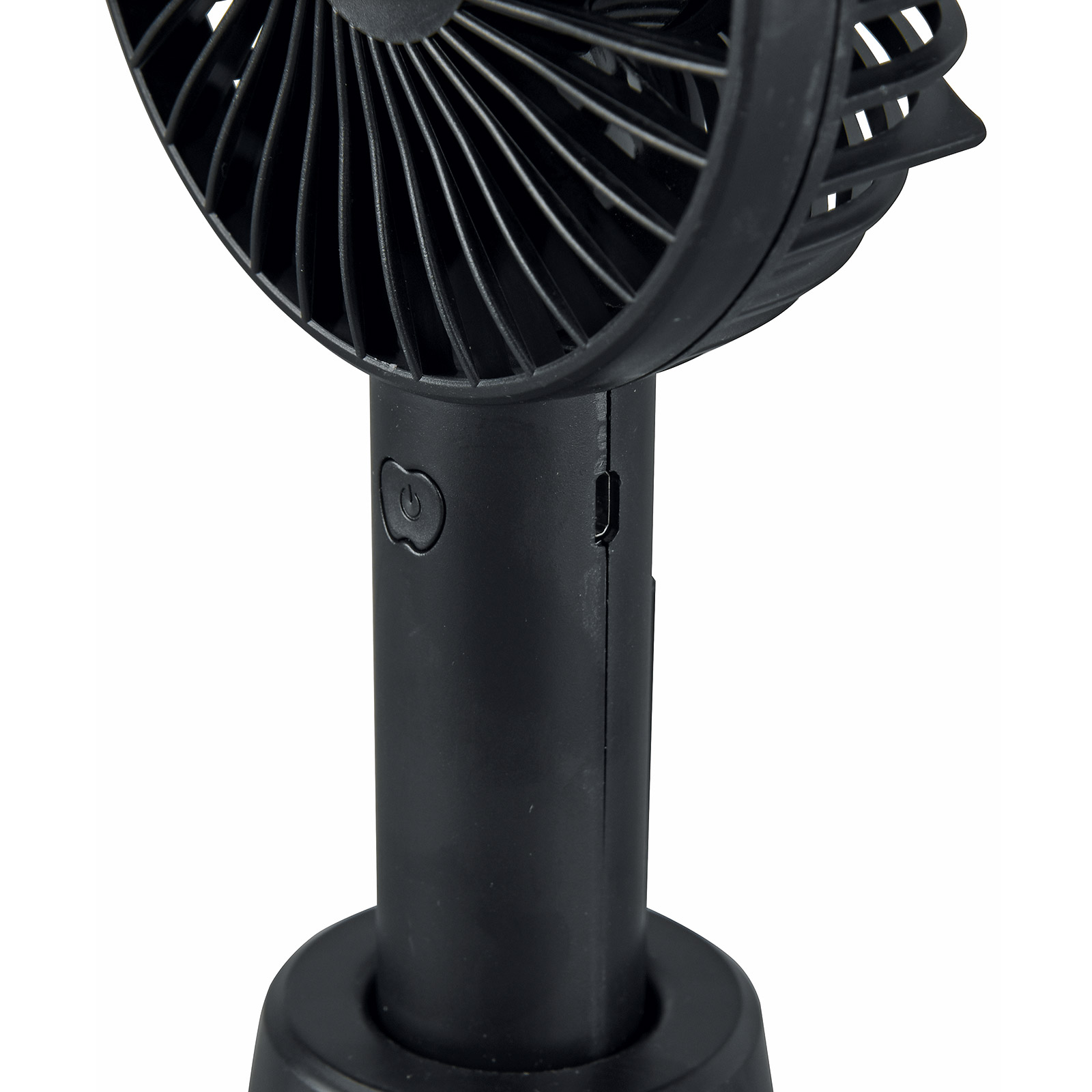 Handventilator - schwarz - akkubetrieben - mit Standfuß