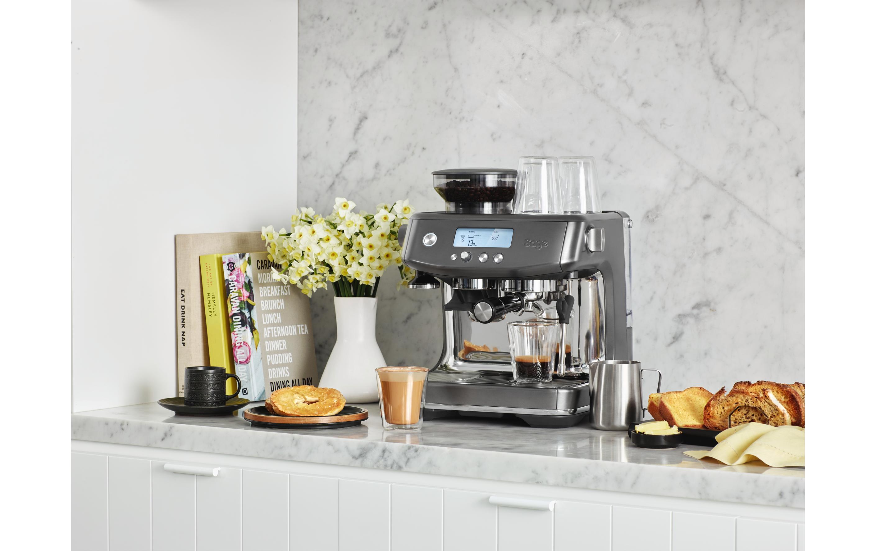 Siebträgermaschine Barista Pro Schwarz/Silber<br>Espressomaschine