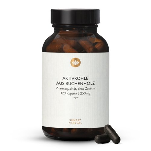 Sunday Natural Products  Aktivkohle KapselnAus Buchenholz