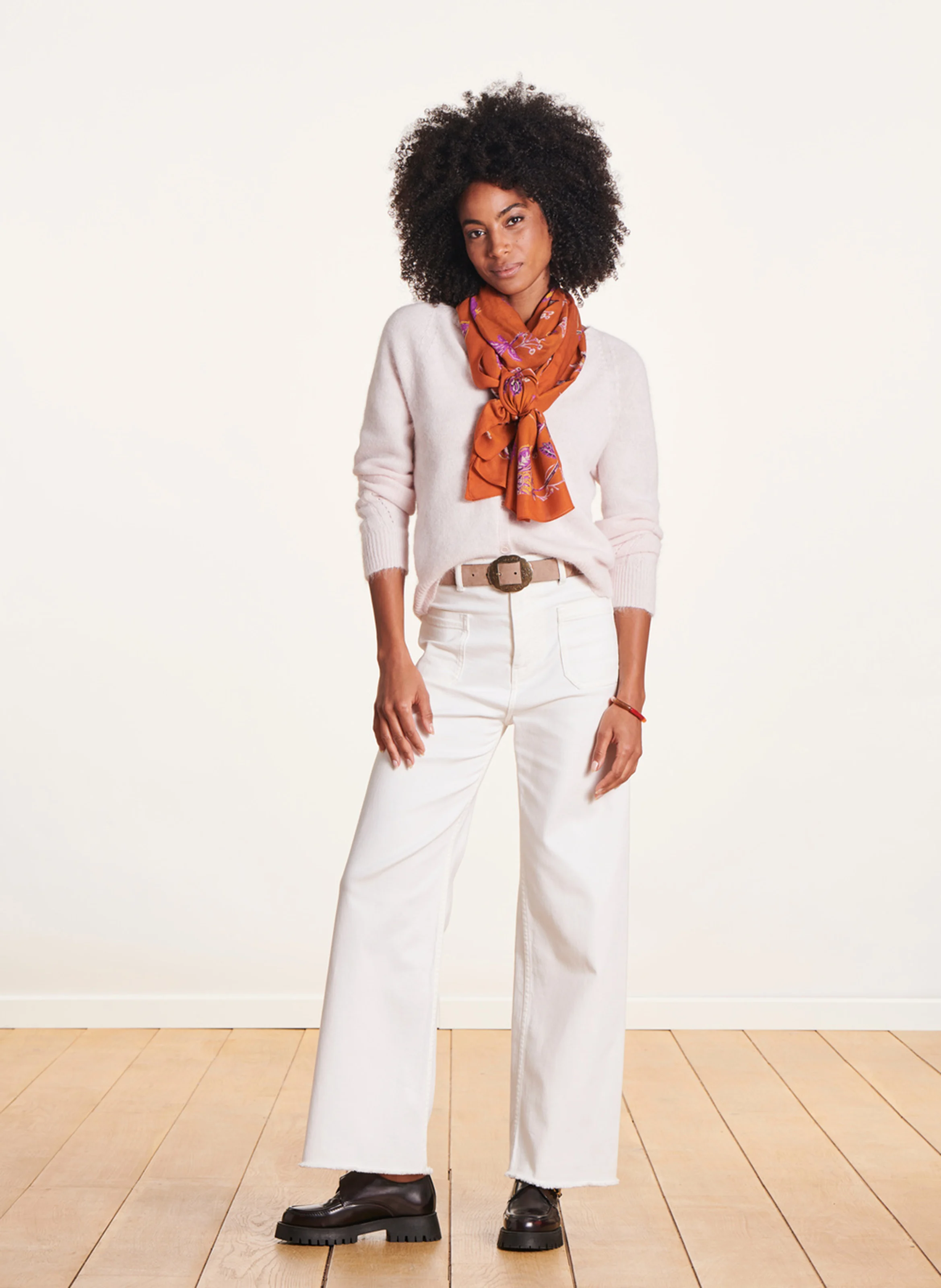 Foulard imprimé | Orange
