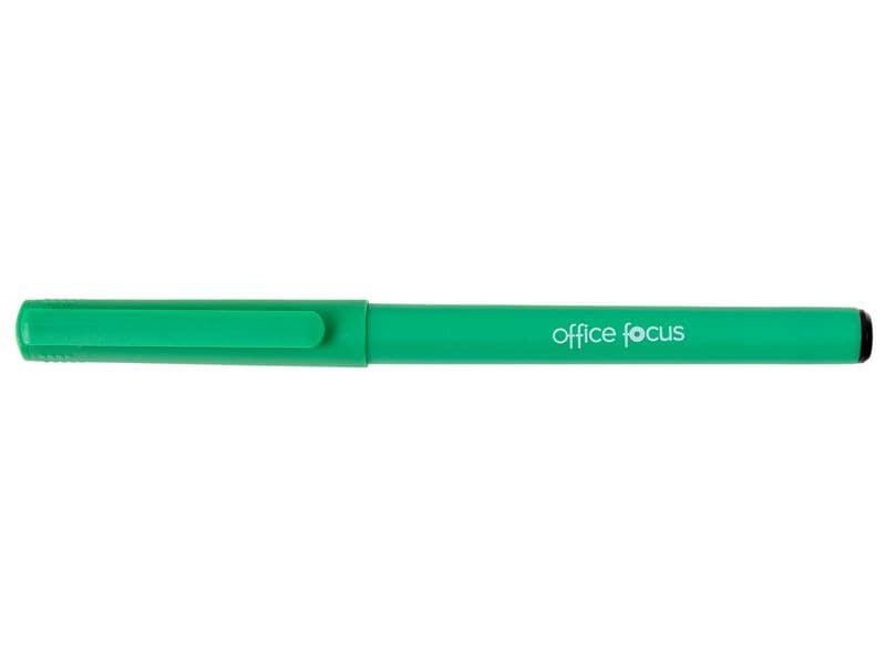office focus Fineliner Office Focus Grün, 12 Stück Tintenfeinschreiber mit Strichstärke F