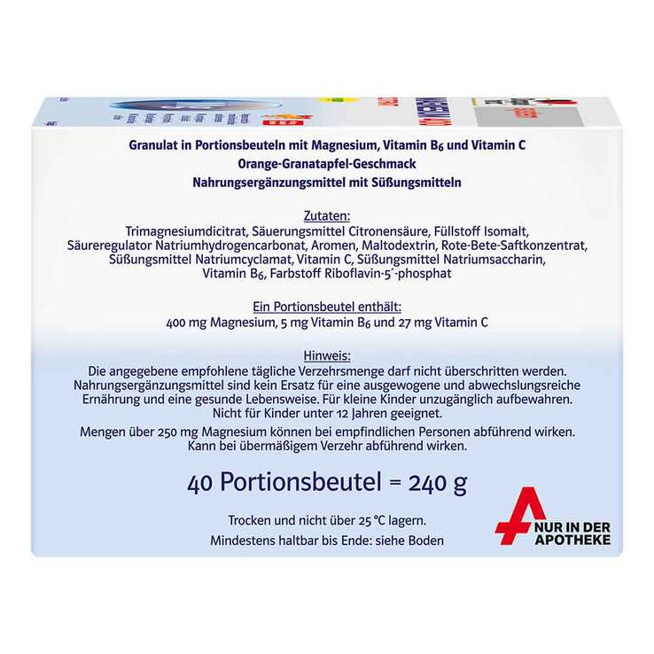 Doppelherz system Magnesium 400 Citrat Granulat, 40 St
