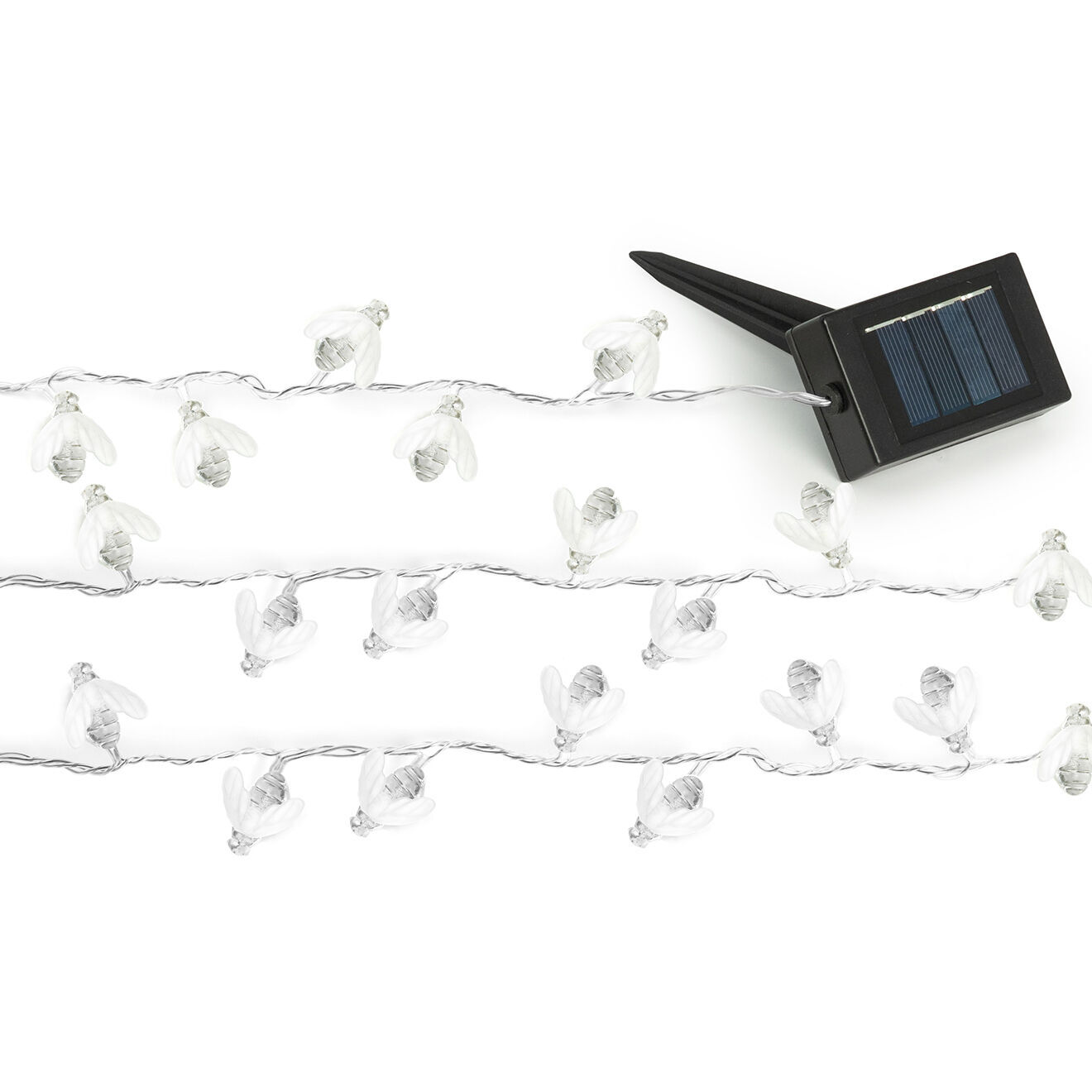 Pratik Garden Guirlande solaire 20 LED abeilles blanc/transparent - 4.7 m