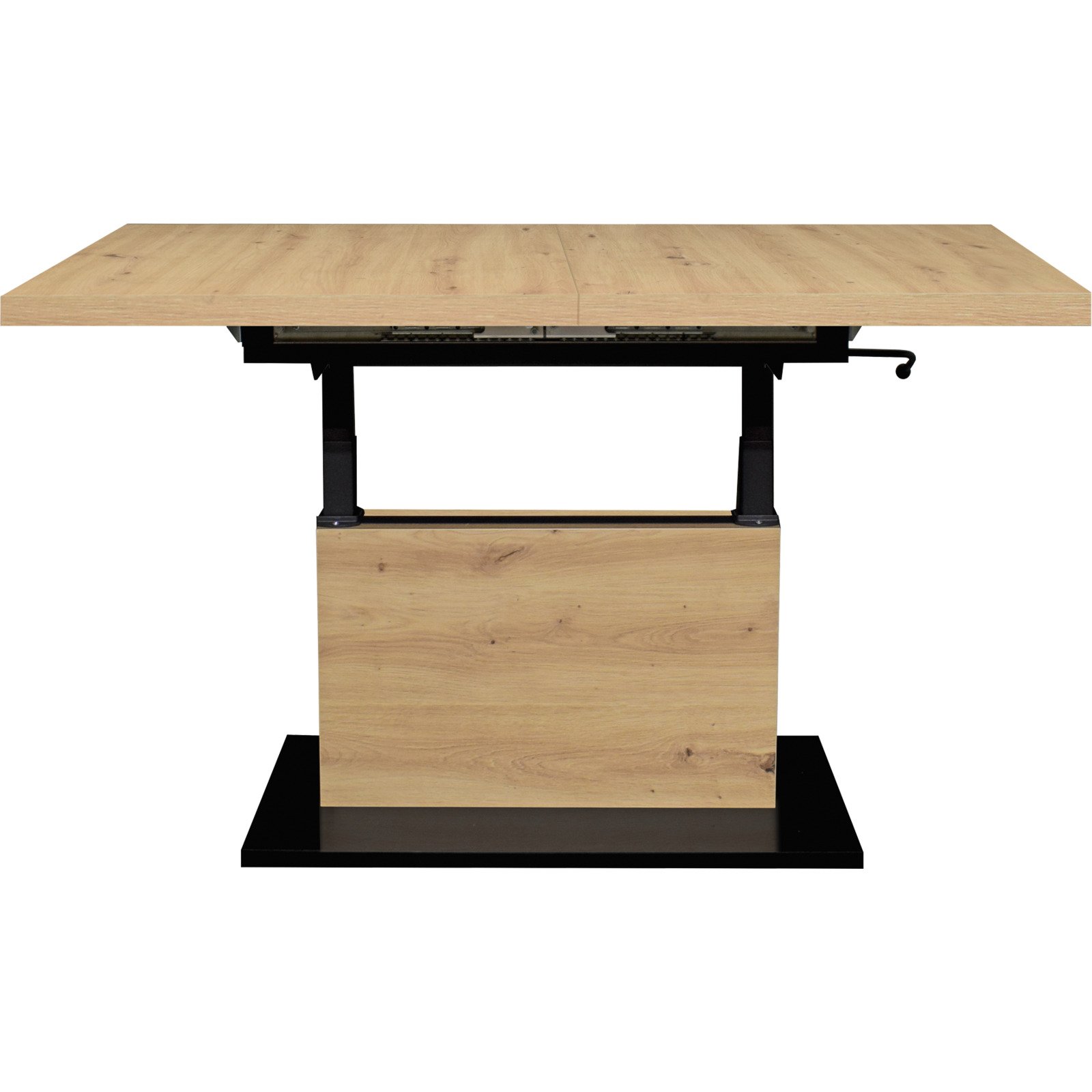Salontisch Lift höhenverstellbar Melamin Eiche 120-160 x 56-75 x 70 cm