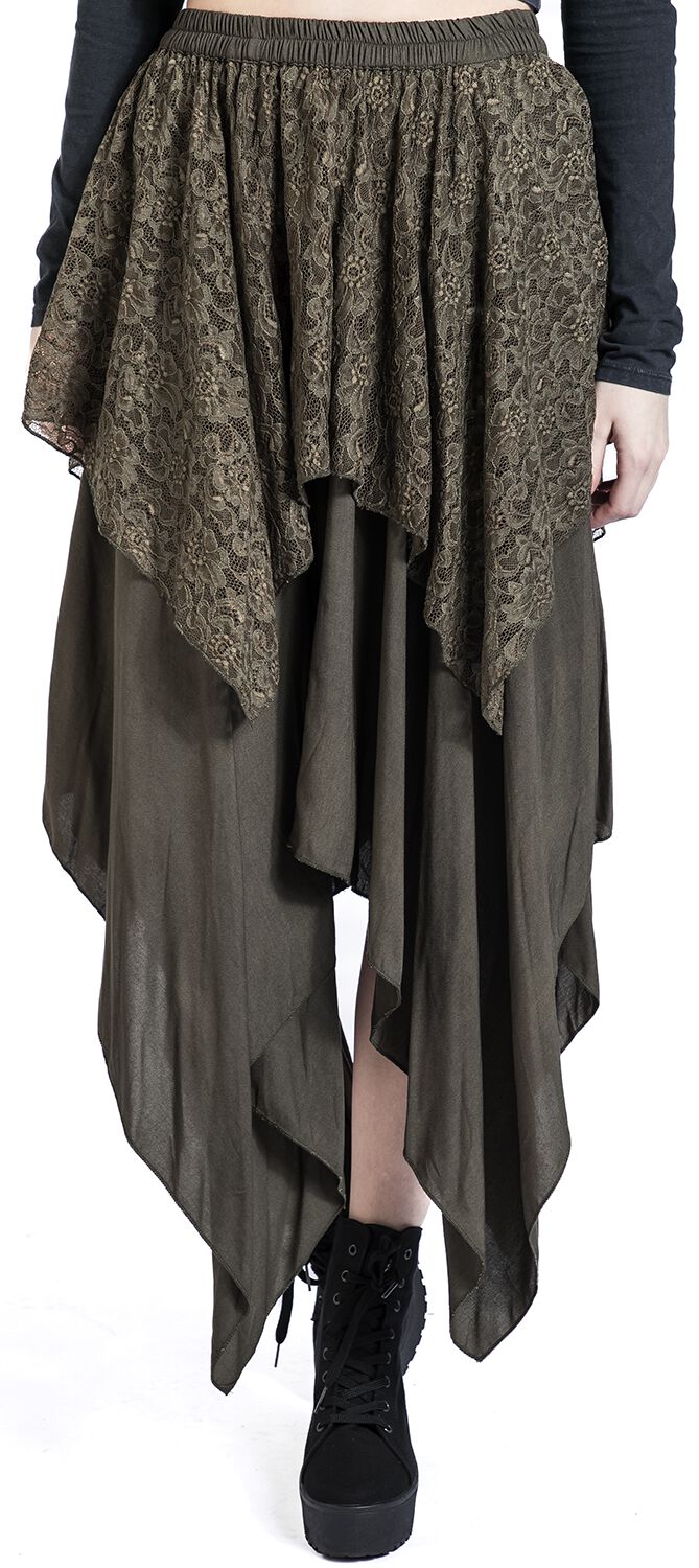 Jupe avec Dentelle | Gothicana by EMP Jupe mi-longue