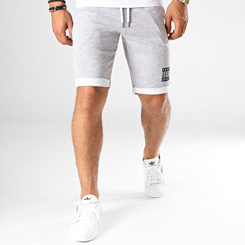 Short Jogging Logo Gris Chiné