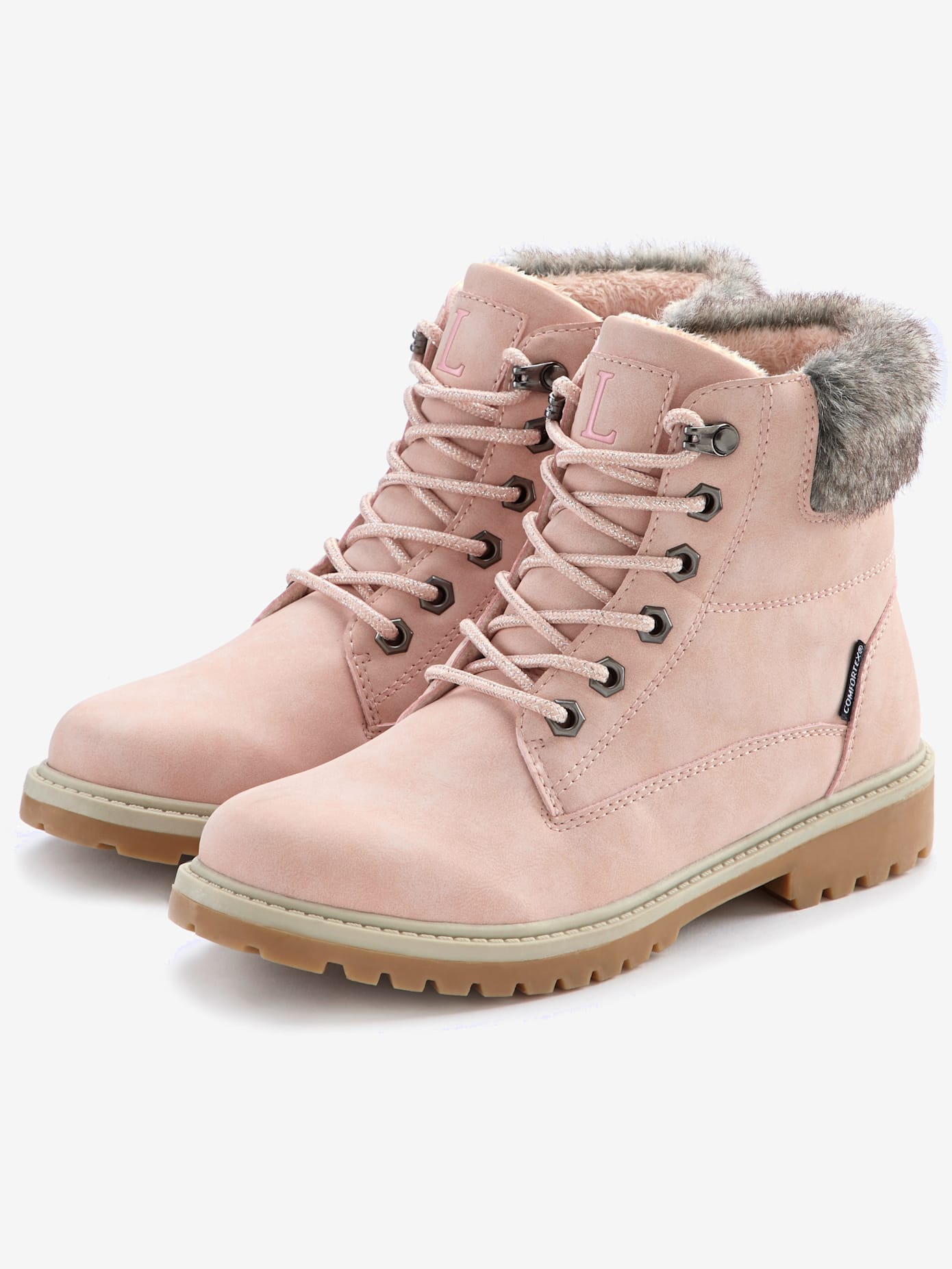 Bottines à lacets avec doublure toute douce