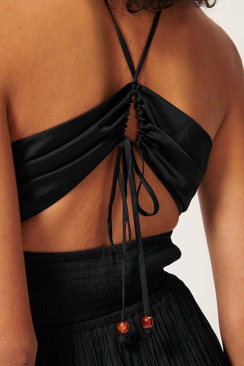 SESSUN<br>Vestido longo com detalhes em pérola, DEVA