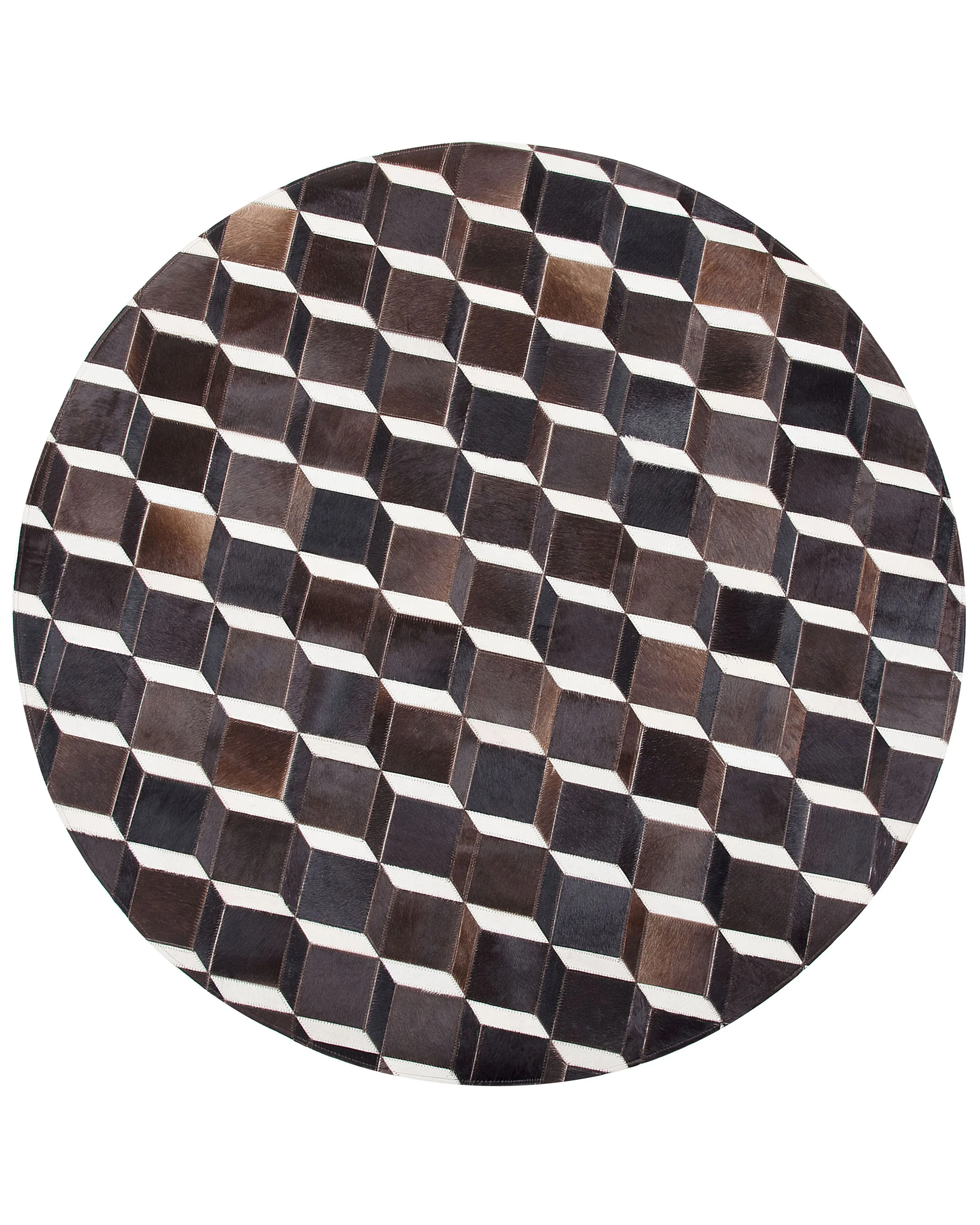 Vloerkleed ALPKOY Bruin ø 140 cm Leer