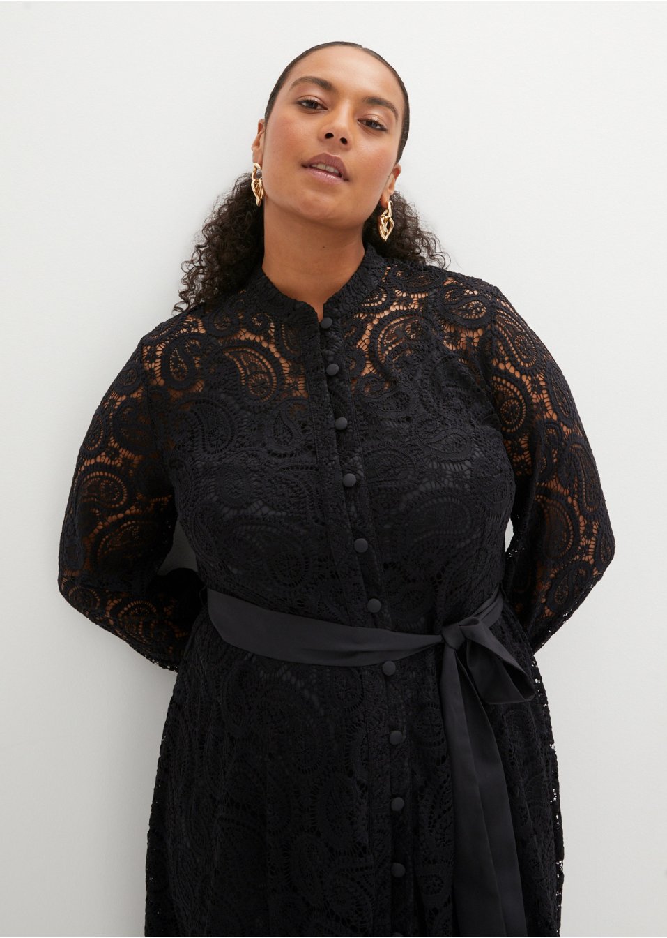 Robe-chemise en dentelle
