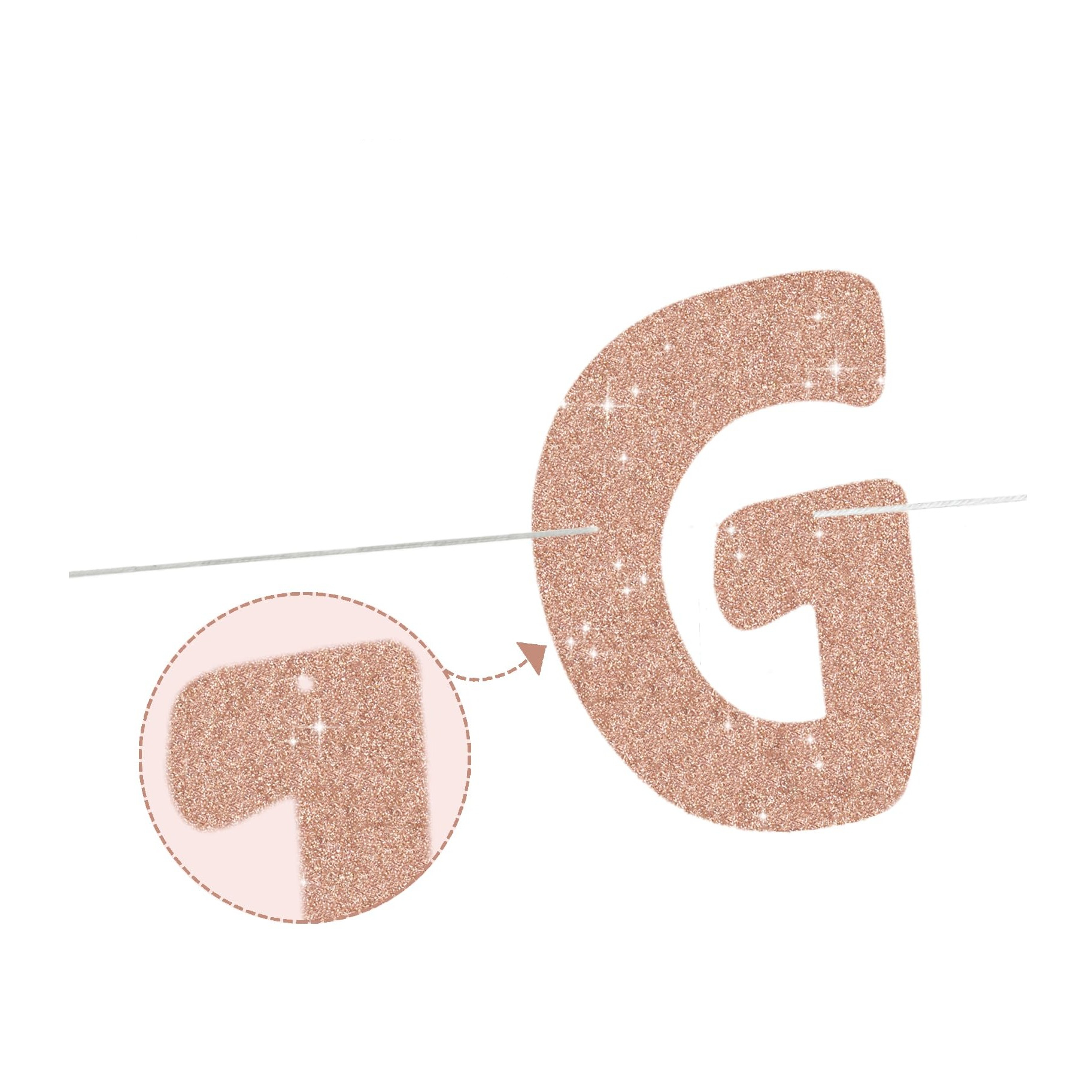 Junggesellinnenabschied Girlande Glitzer Party Dekoration Accessoire Banner - Girls / Roségold