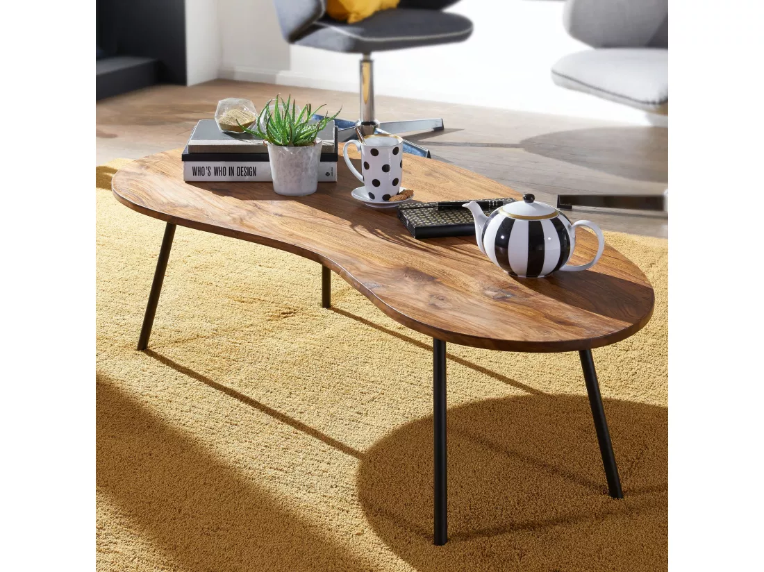 Table Basse Bois Massif 122x36x63cm Table d'appoint Table de salon
